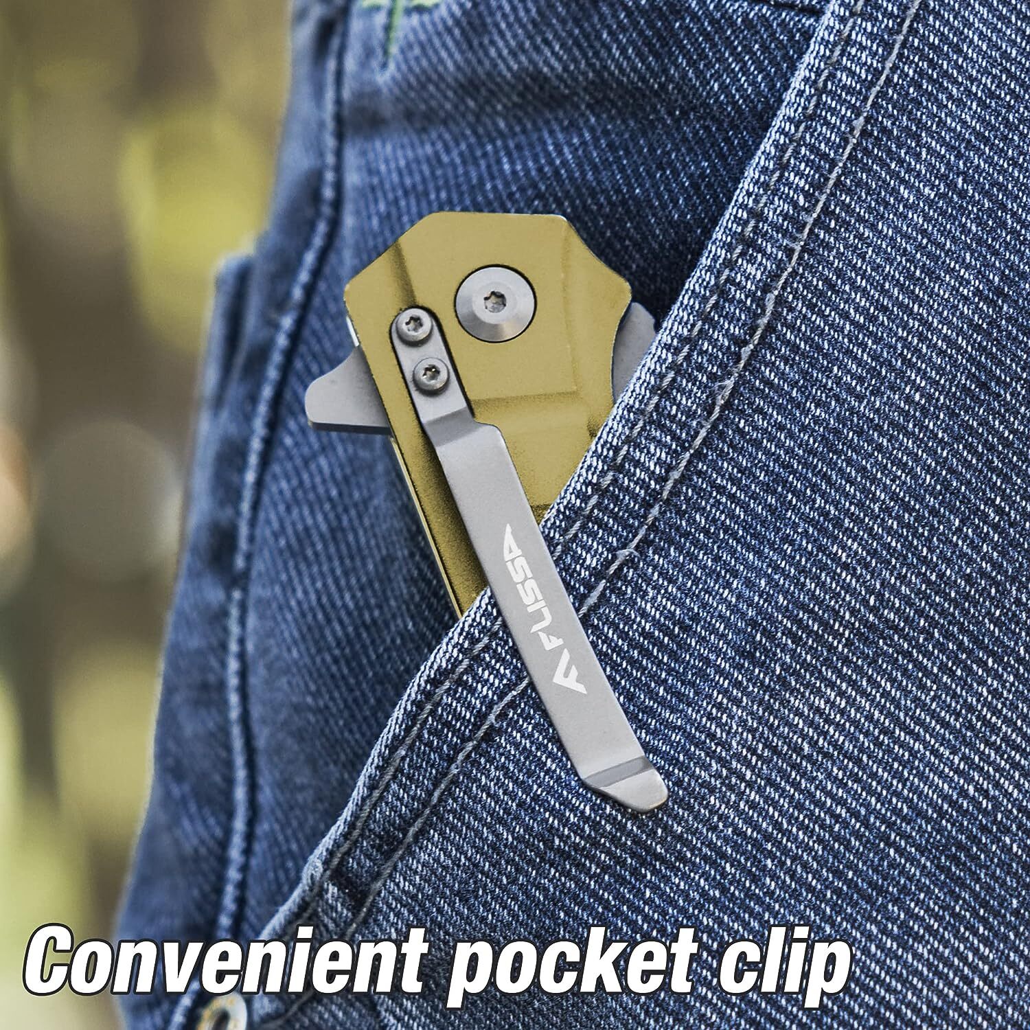 FLISSA Folding Pocket Knife Tactical Knife Tanto Blade w/Liner Lock Pocket Clip