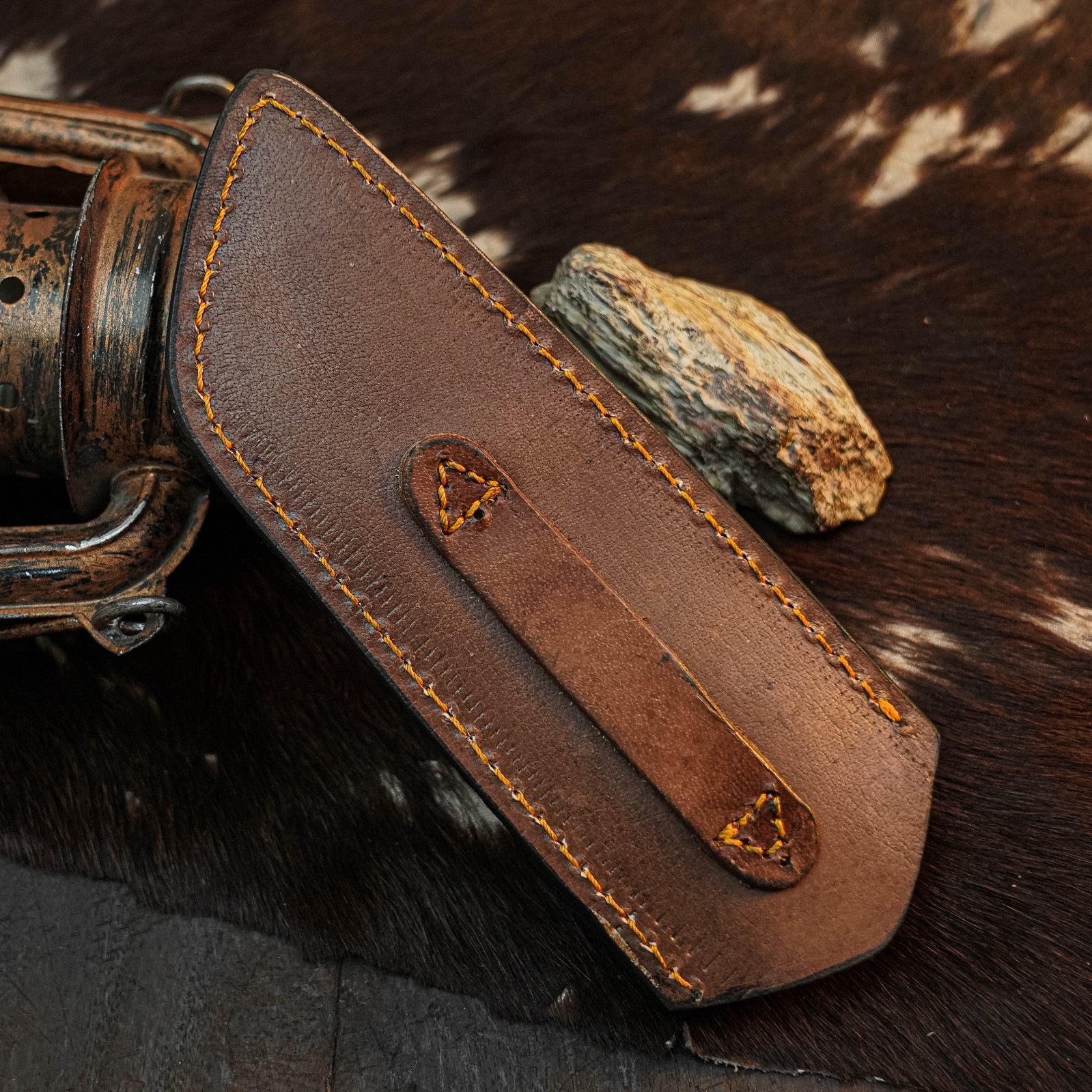 9.2″ Tanto EDC Knife Damascus Fixed Blade Wood Handle Full Tang + Sheath