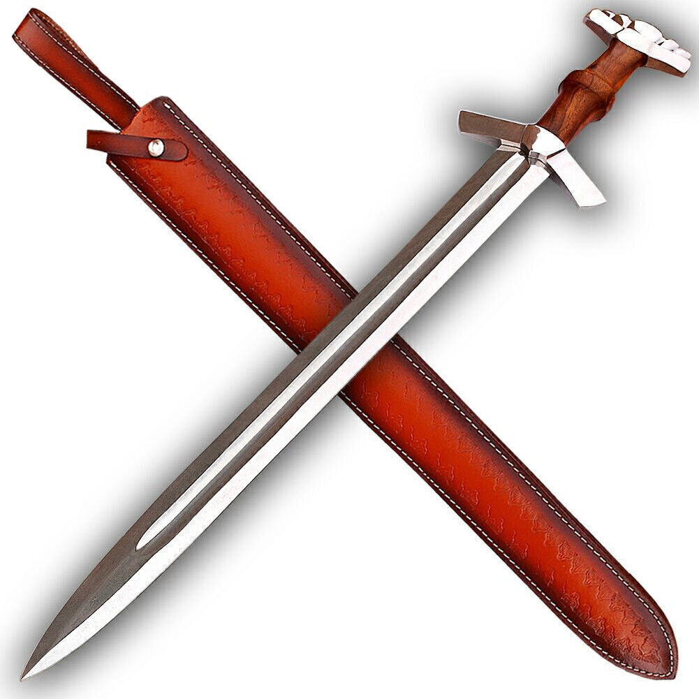 Medieval Hand Forged Gram Full Tang Slayer Fafnir Viking Sword + Leather Sheath