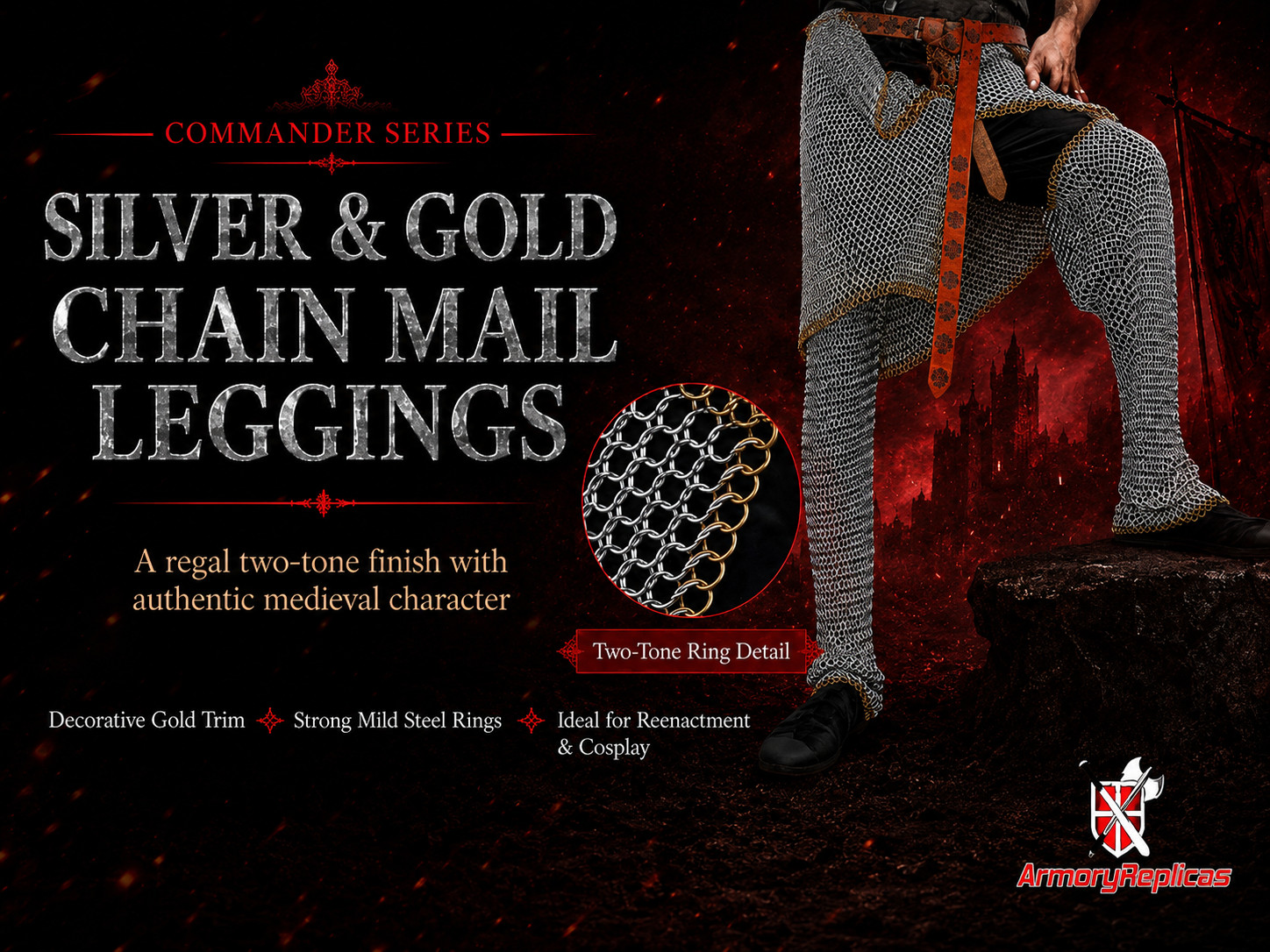 Medieval Warrior Battle Ready Chausses Chain Mail Leggings Costume Cosplay