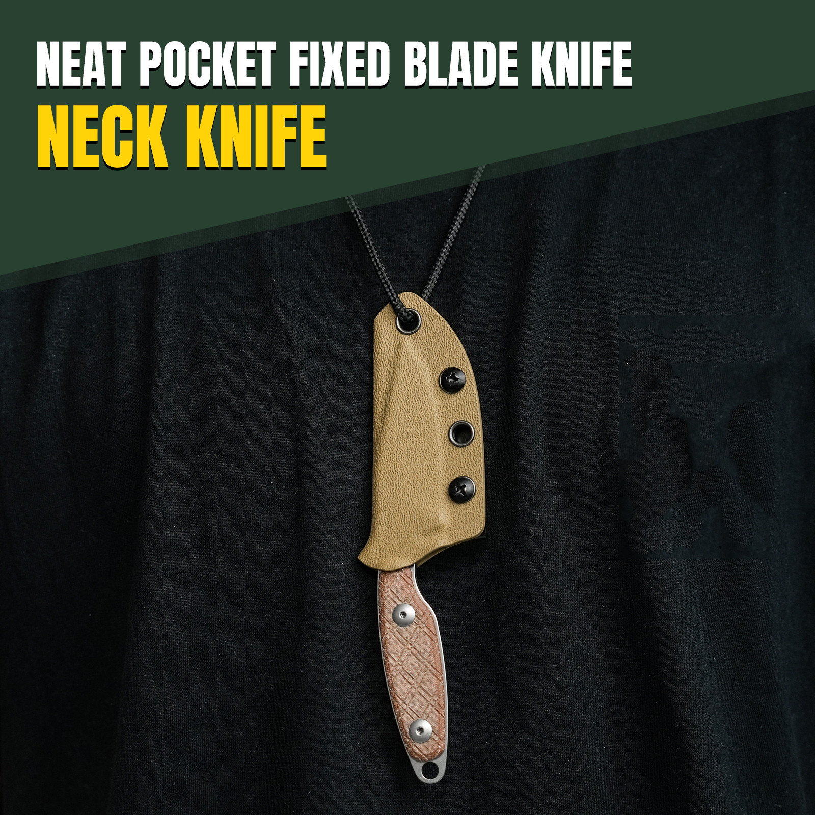 Kizer Muskrat Clip Point Fixed Knife 154CM Blade Micarta Handle+Sheath 1064C1