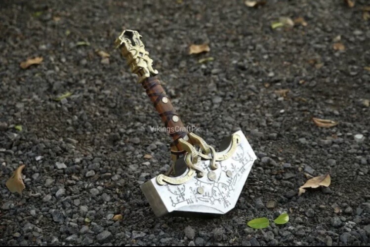 Custom Handmade Carbon Steel Blade God Of War Hammer | Thor Hammer | God of War