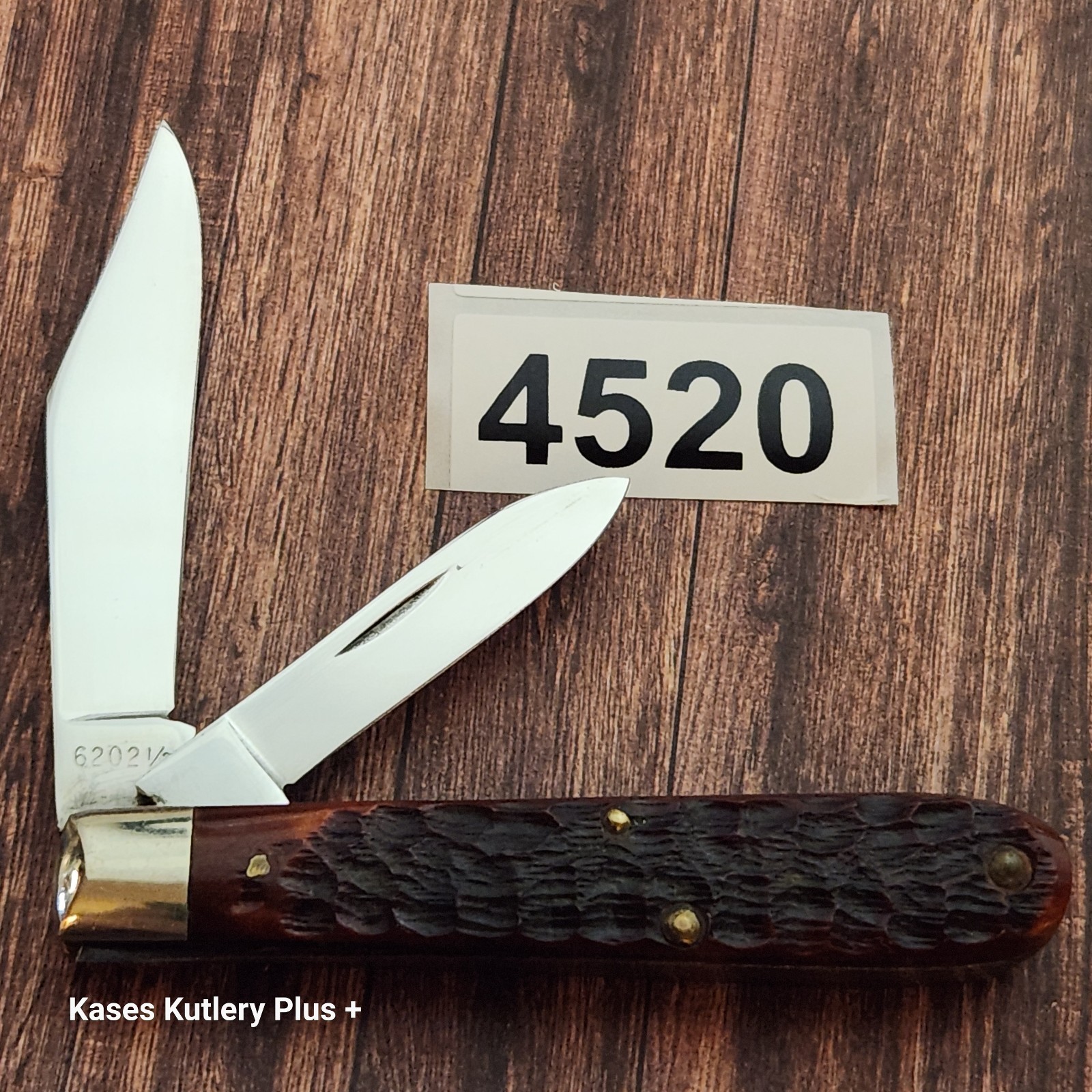 Case XX 6202 1/2 Barehead Jack Red Bone 3.38″ Closed Knife USA 1970 10 Dots