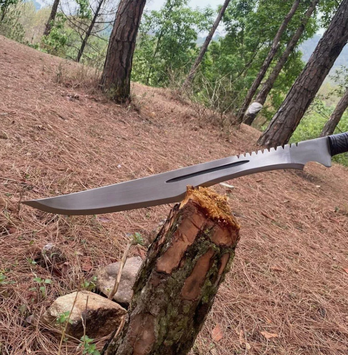 Custom Handmade Carbon Steel Blade Survival Machete Sword| Hunting Sword Camping