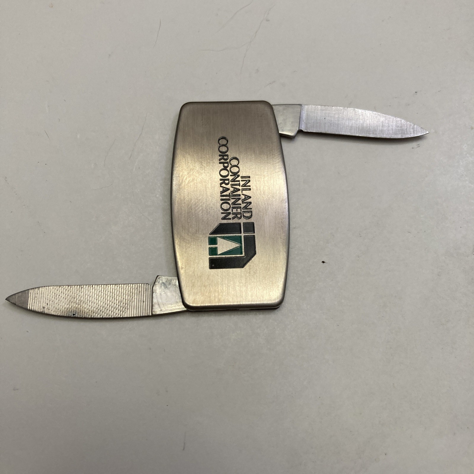 Zippo Pocket Knife with Case Branded Inland Container Company Made In USA