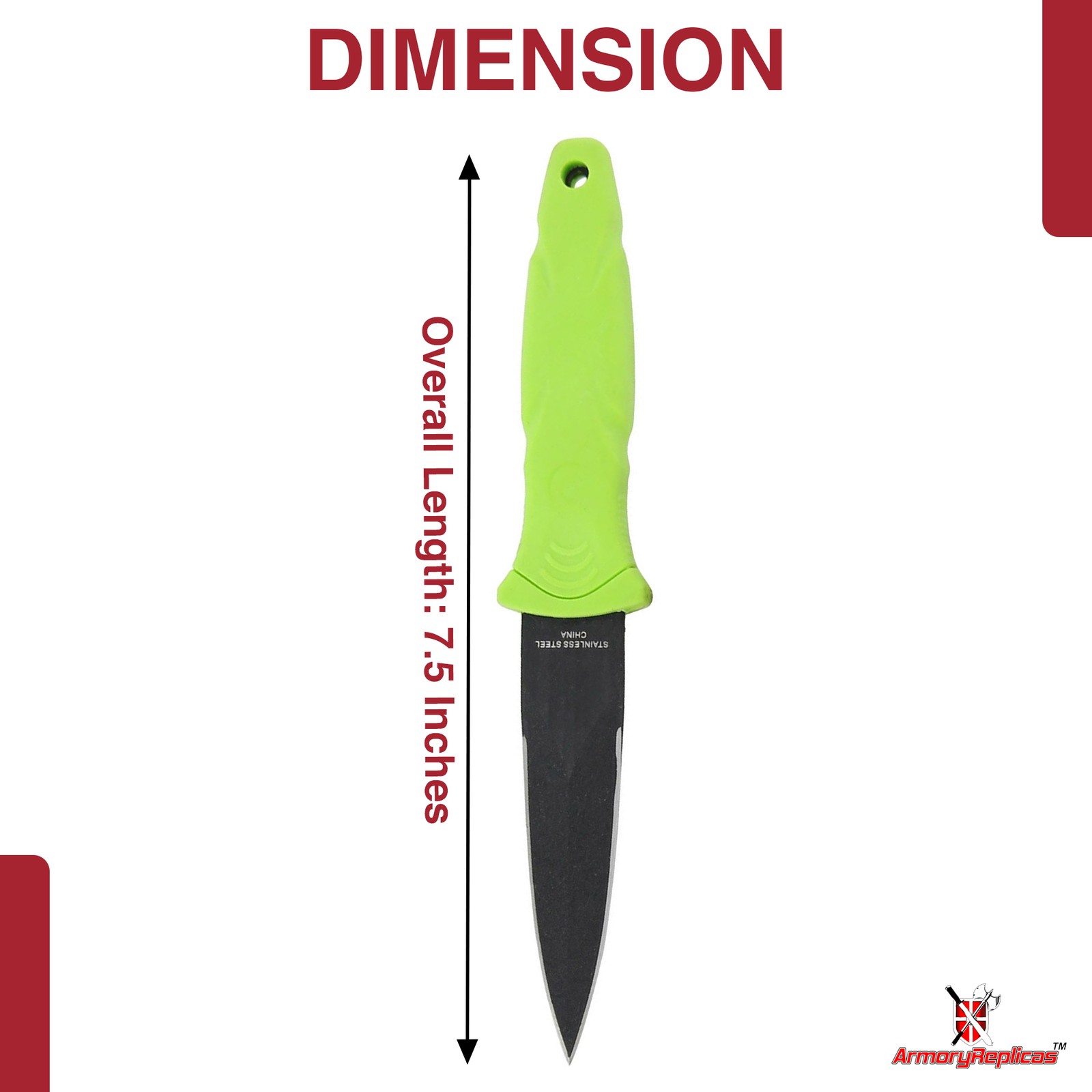 Military Tactical Double-Edge Zombie Steel Boot Knife – Devils Door Fixed Blade