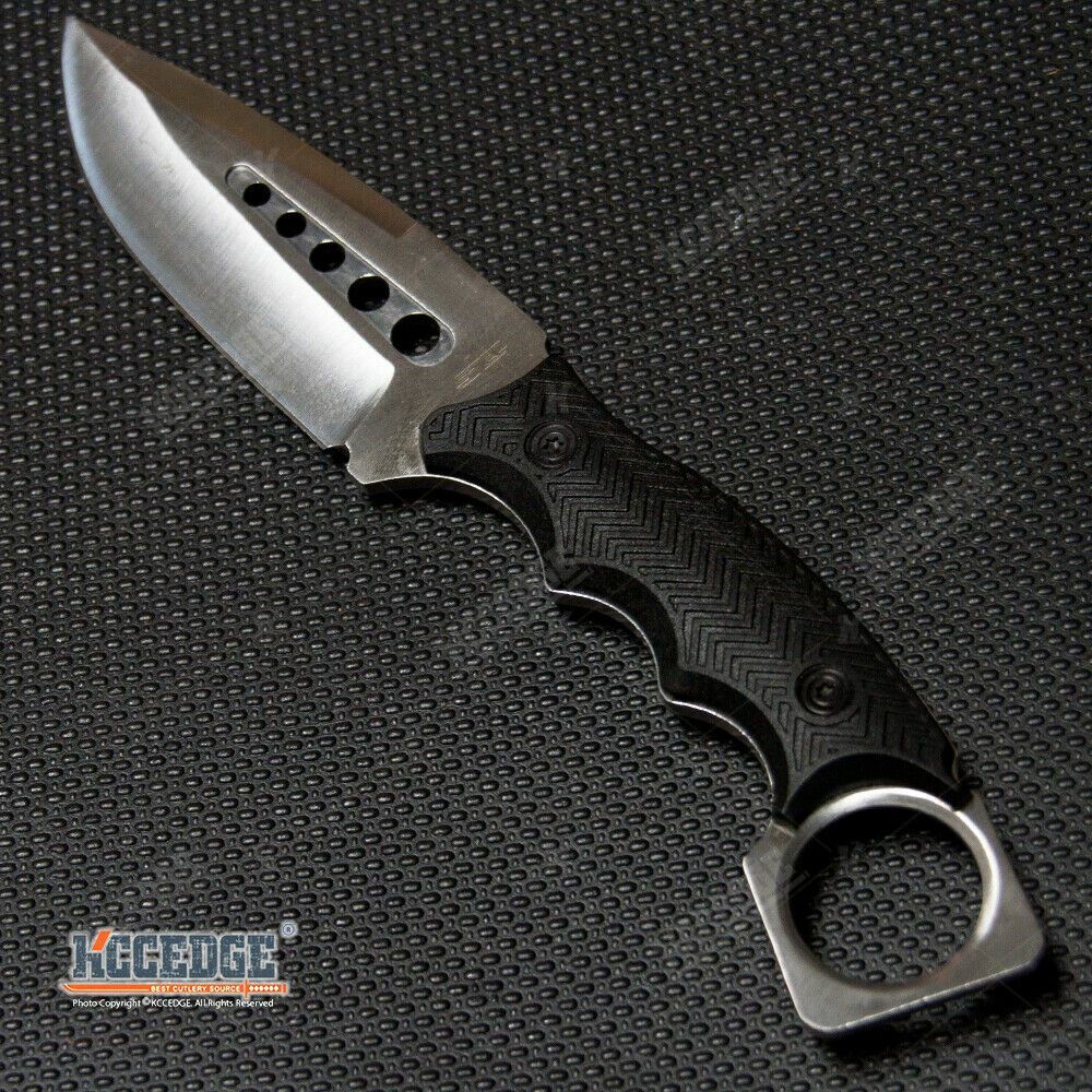 9″ Tactical Knife w/ Kydex Style Sheath Razor Sharp Full Edge Full Tang Blade