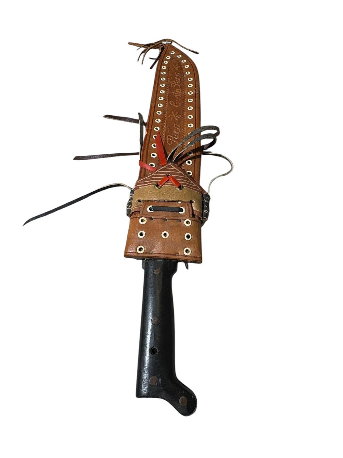 VTG La Marca Promedoca Machete 18 Inch With Ornate Tooled Leather Sheath