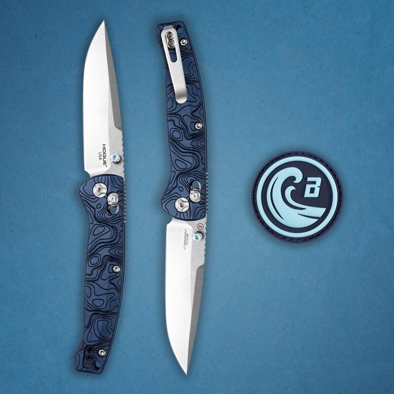 Hogue Knives Mysto Water 3.4″ Clip Point MagnaCut Blue Canyon Richlite 24456