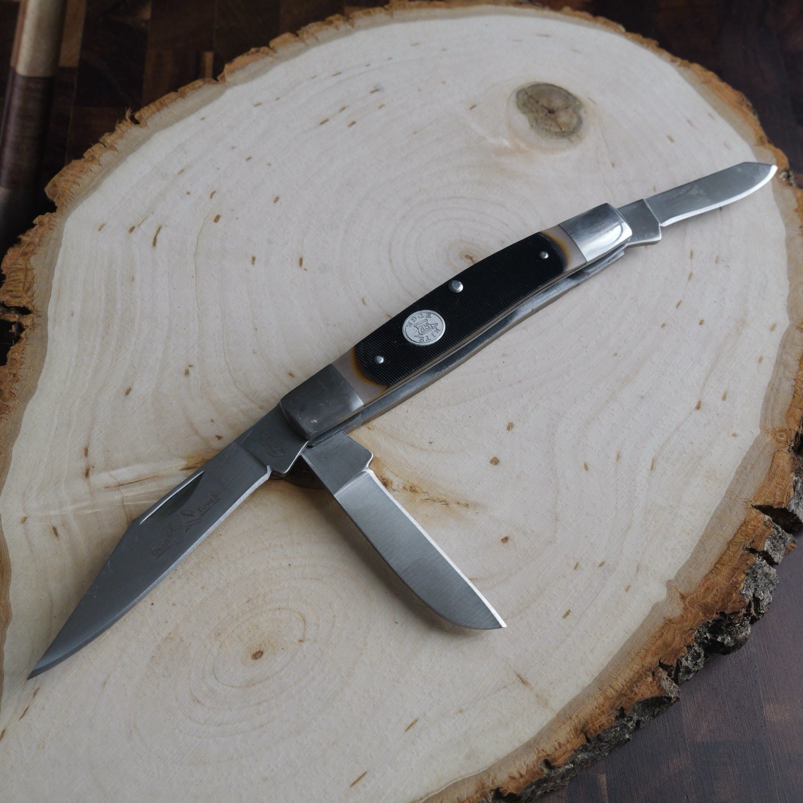 4” Stockman Knife Classic Folding Pocket Knife 3 Blades Sharp Delrin Handle Edc