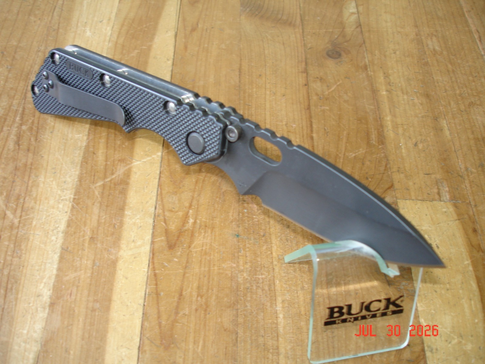 2007 BUCK KNIFE 882 889 STRIDER BLACK OX 420HC STEEL BLADE BLACK PLASTIC HANDLE