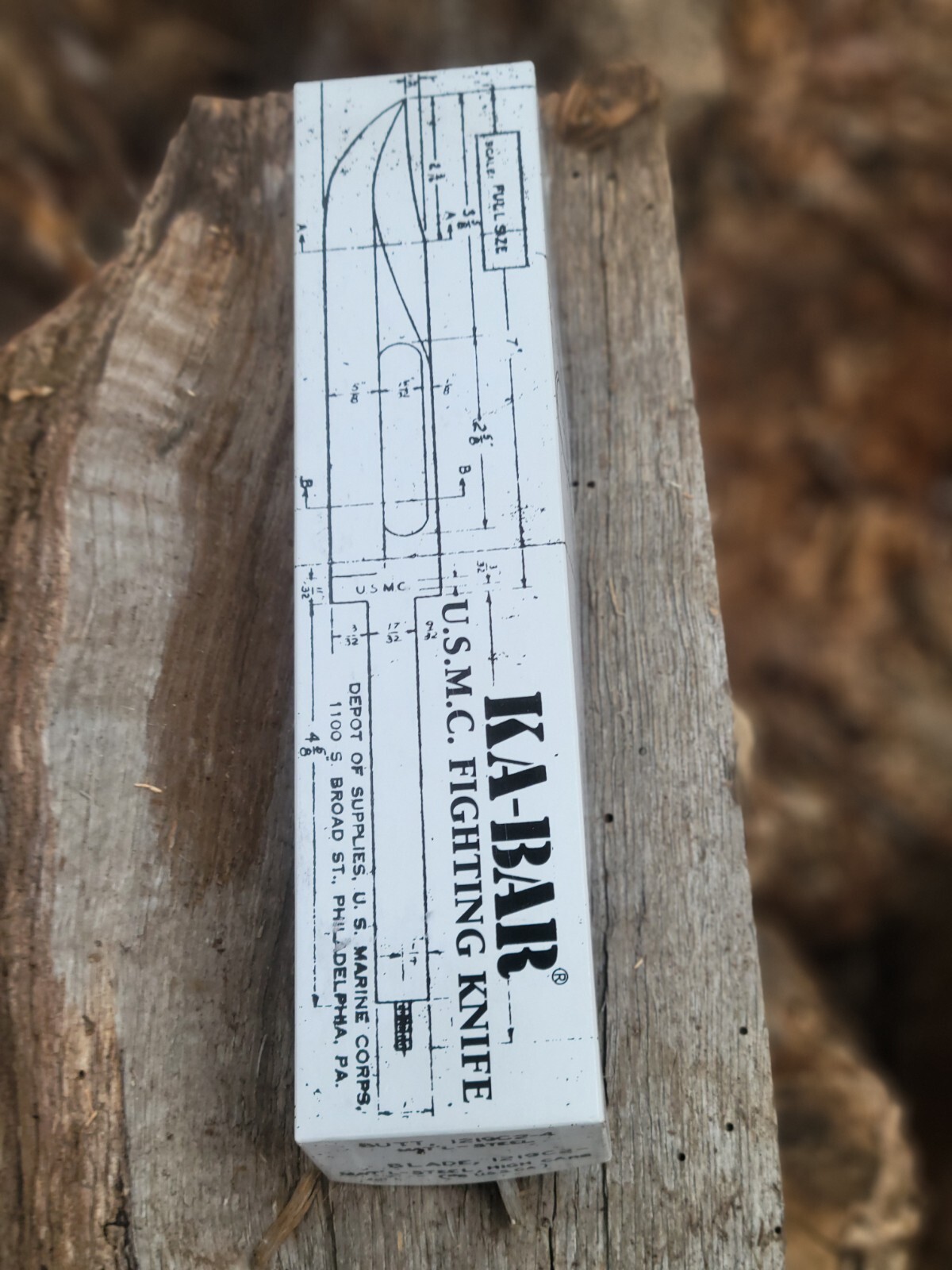 KaBar 1217 Fighting/Utility Knife USMC Leather Sheath Straight Edge