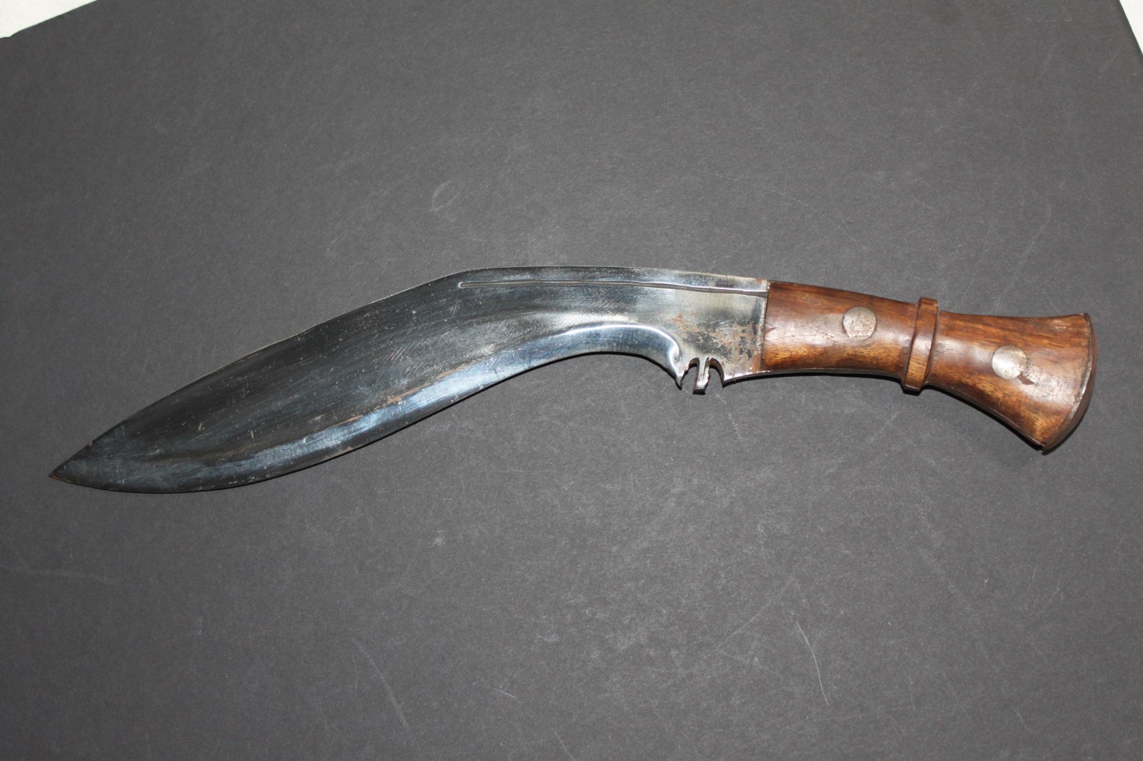 Vintage India Kukri Knife w/ Sheath & 2 Small Knives Full Tang Nepalese Gurkha