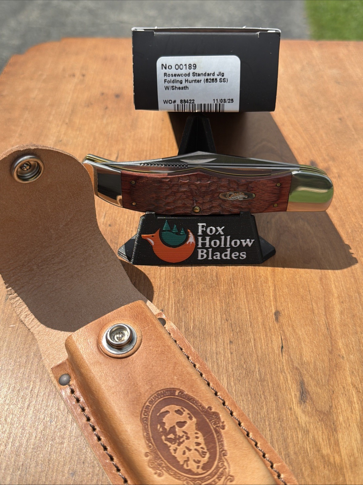 Case XX 2025 Rosewood Standard Jig 6265 SS Folding Hunter With Sheath