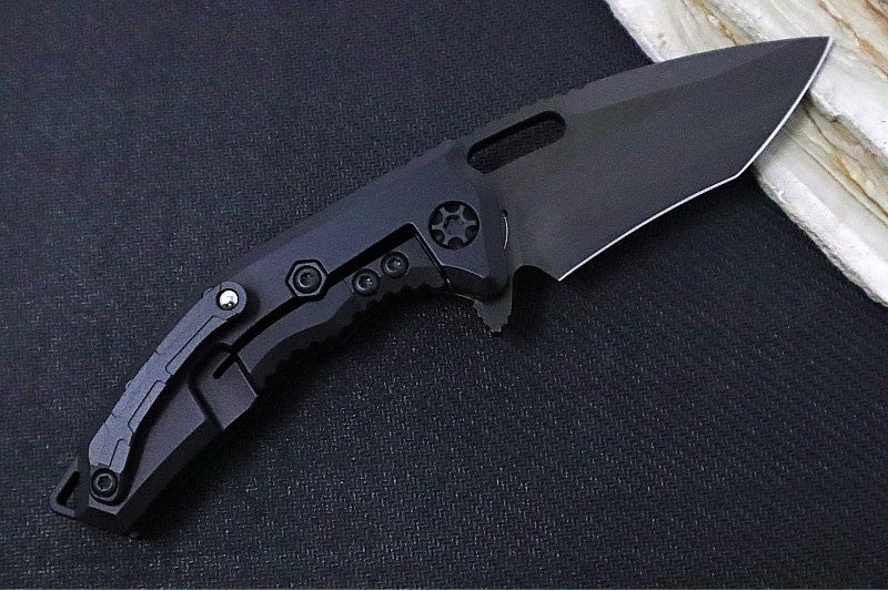 Heretic Knives Medusa Flipper – Magnacut / Black Aluminum Handle with Grip-Tape