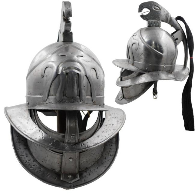 Medieval Warrior Spartacus Gladiator Helmet With Stand