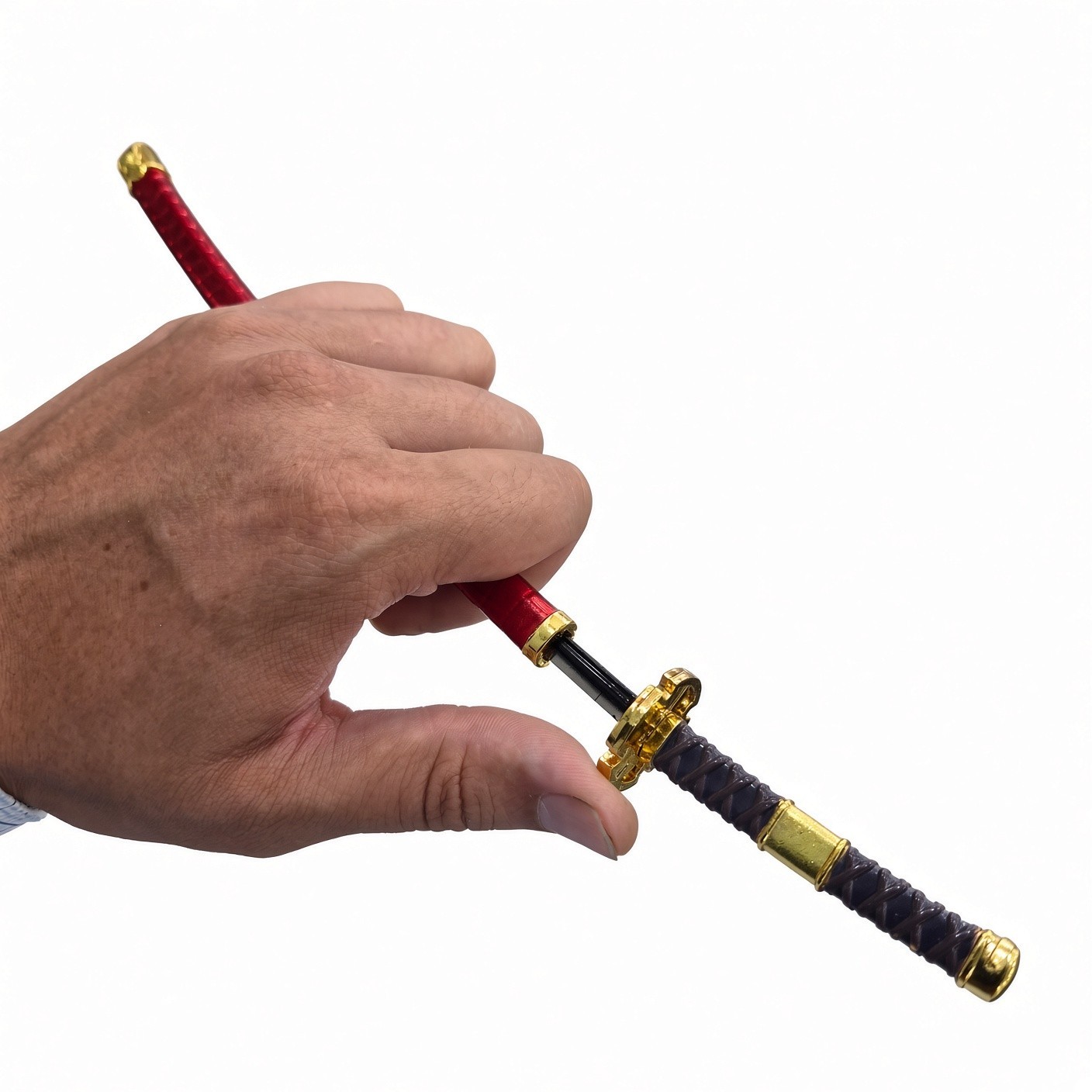Mini Decorative Katana Sword with Red Scabbard & Stand – ~9.5″ Display Piece