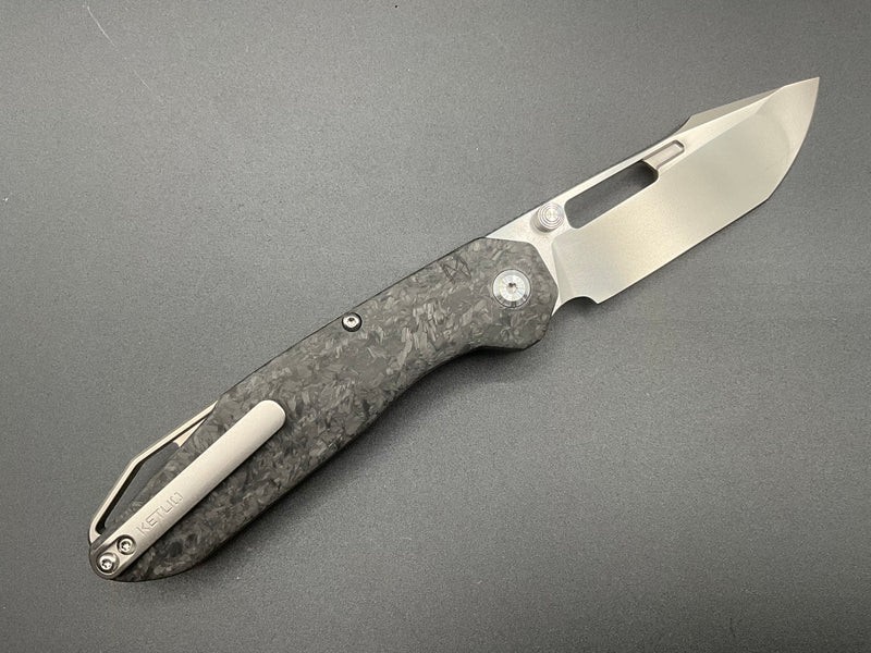 Ketuo Triad Folding Knife 3.25″ Bohler M390 Steel Blade Carbon Fiber Handle