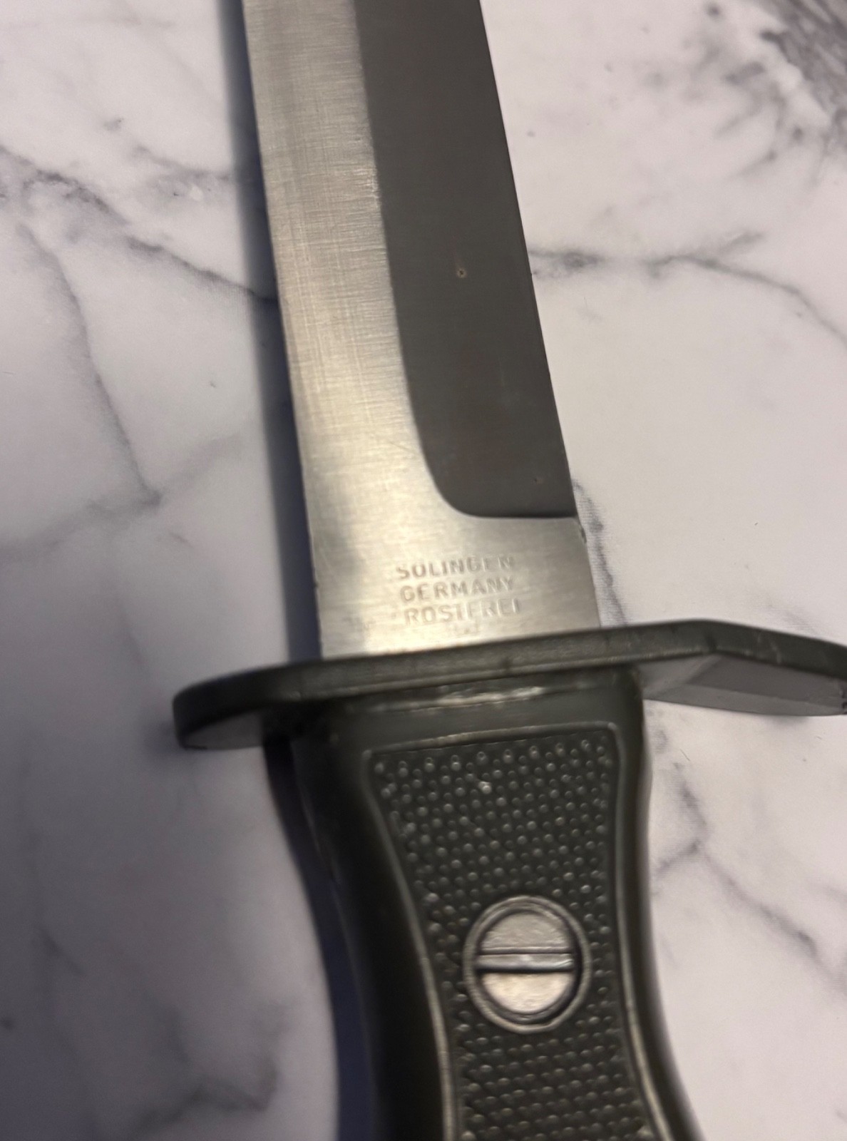 Vintage Original Bundeswehr German Army Combat fixed blade knife with sheath.