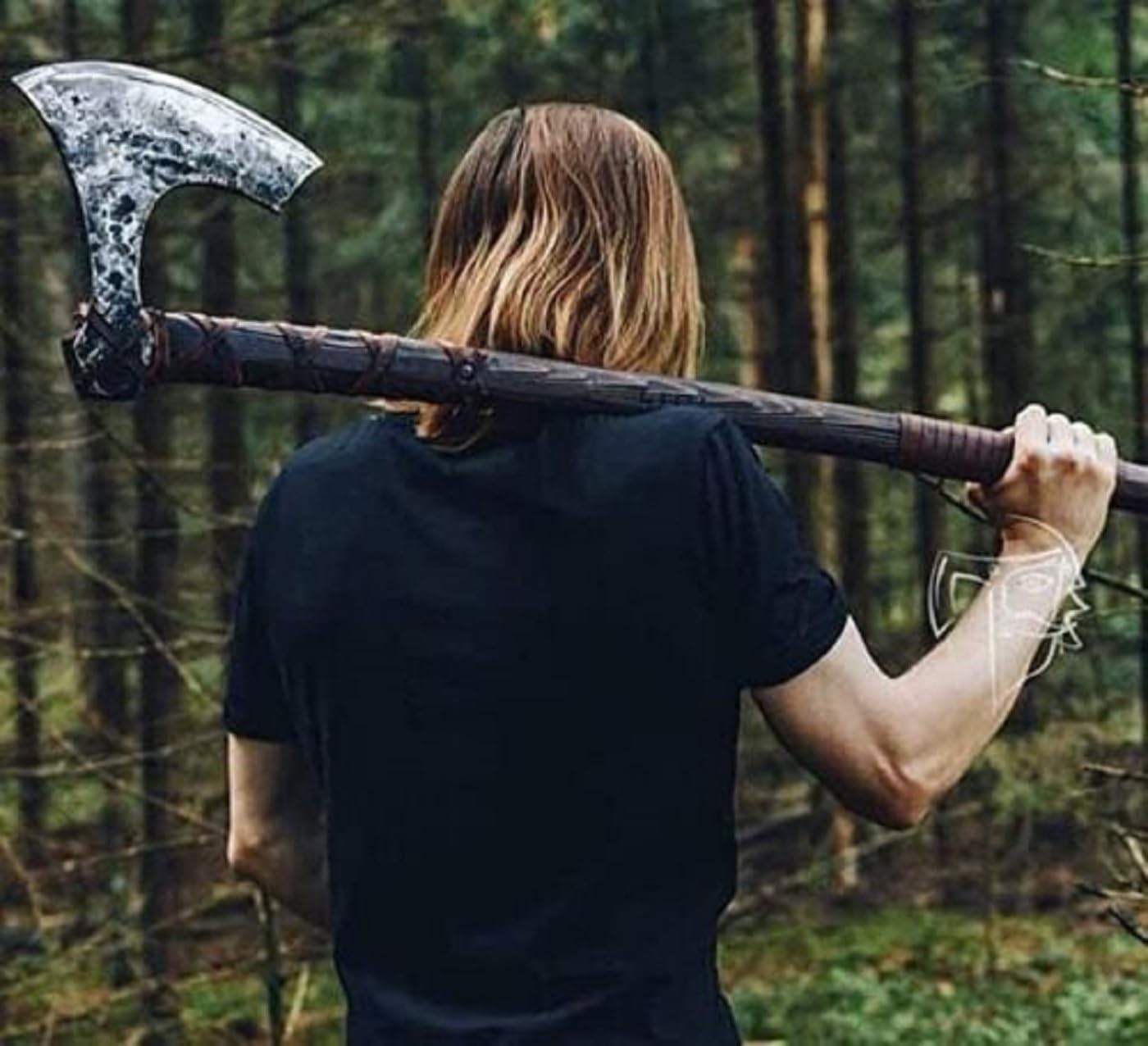 Large Berserker Axe Norse Axe Scandinavian Double Handed Viking Hatchet Axe