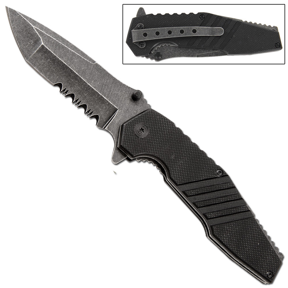 Alpha Force Tanto Assisted Knife for Camping & Hunting Durable 3CR13 Steel Blade