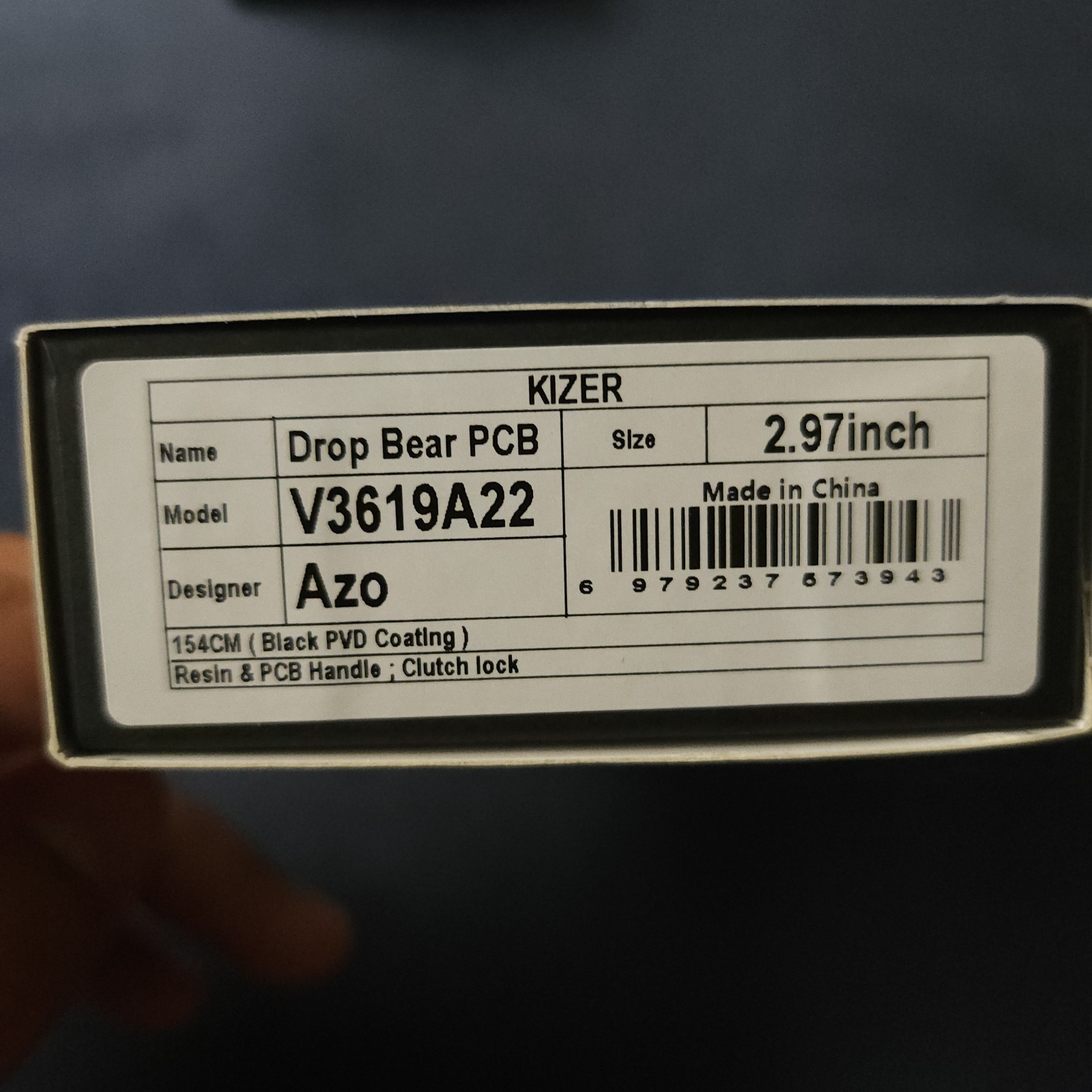 Kizer Drop Bear PCB 154CM Drop Point Clutch Lock Limited Knife