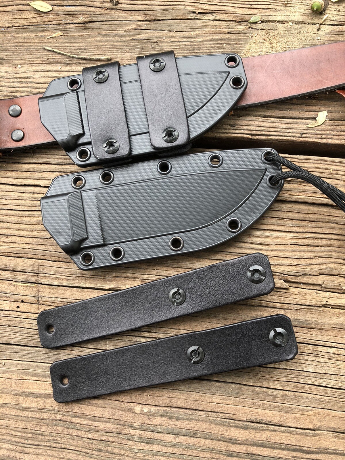 ESEE 3 or 4 Leather Scout Carry Horizontal Straps (knife & Sheath Not Included)
