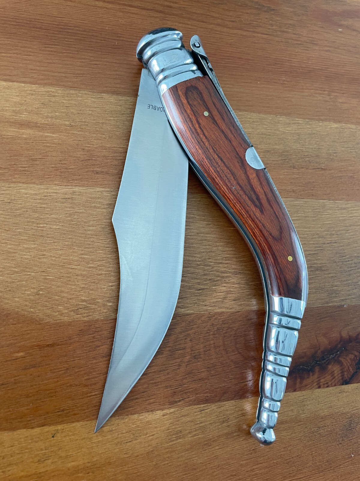 6.5” Navaja Sevillana Style Folding Knife Red Wood Scales From Spain – US Seller