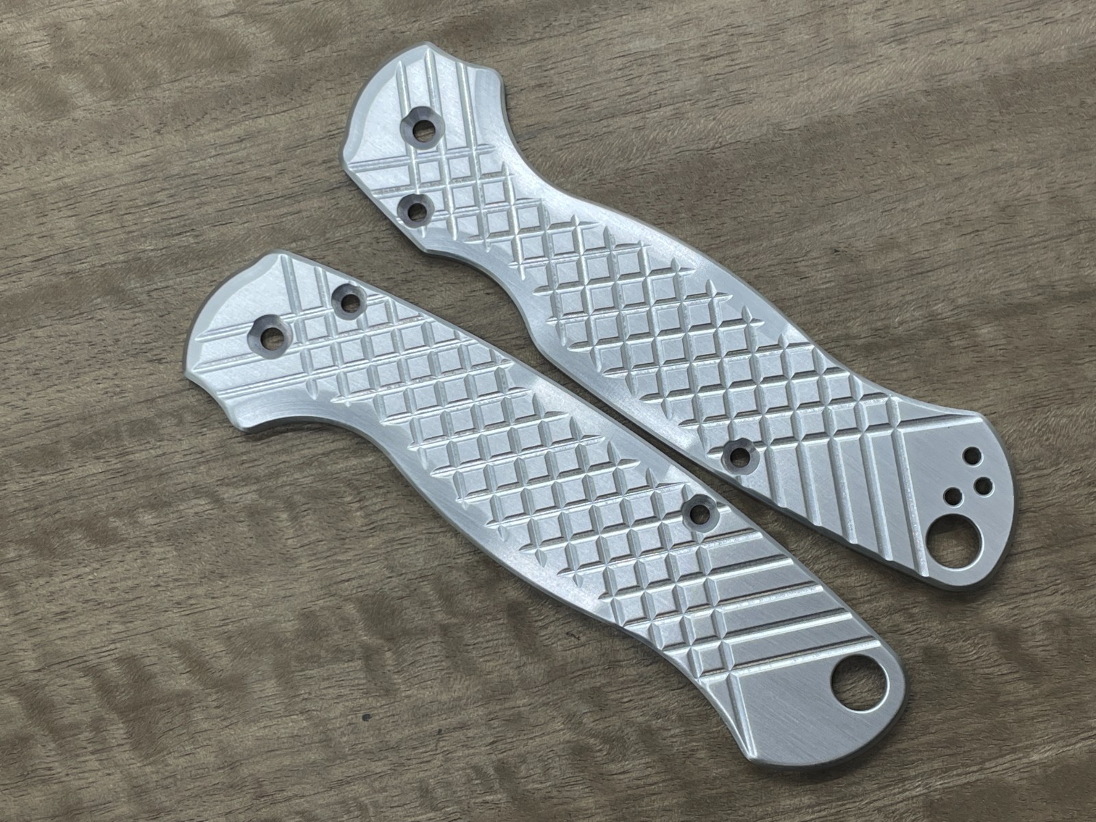 Spyderco PM2 Scales – Brass Titanium Aluminum Paramilitary 2 Knife Handles