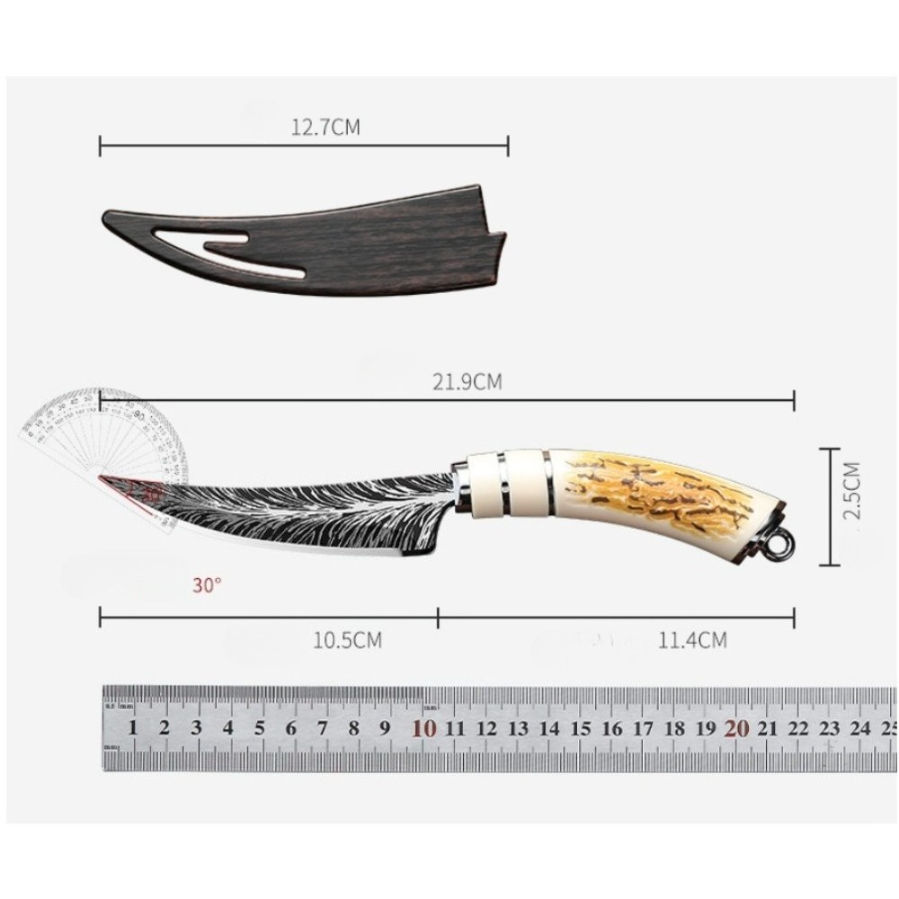 Custom Handmade Damascus Steel 8.6″Full Tang Skinner Hunting Knifes US-W/Sheaths