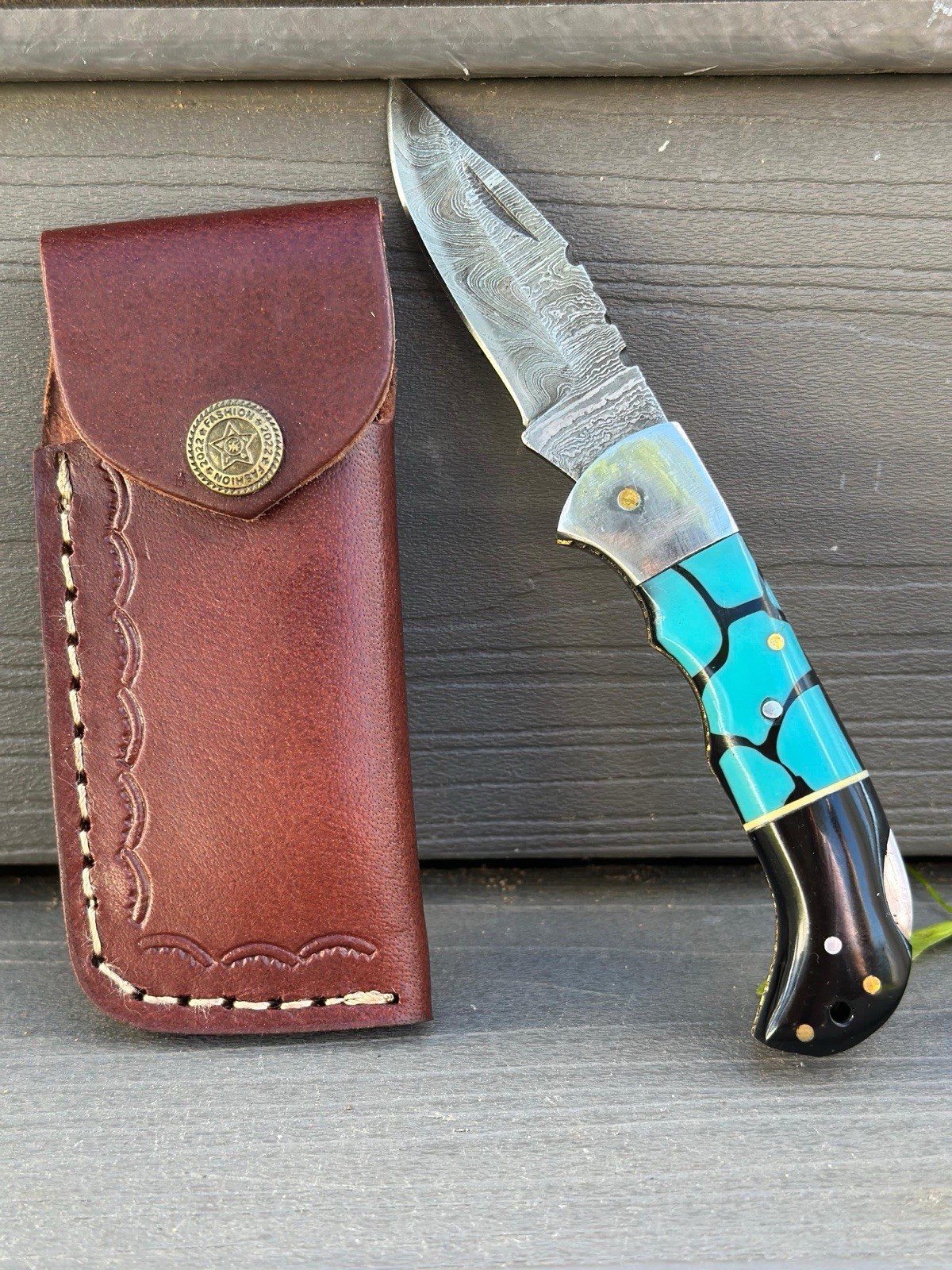 Custom Handmade Damascus Steel Folding Blade Pocket Knife – Best Seller Folder