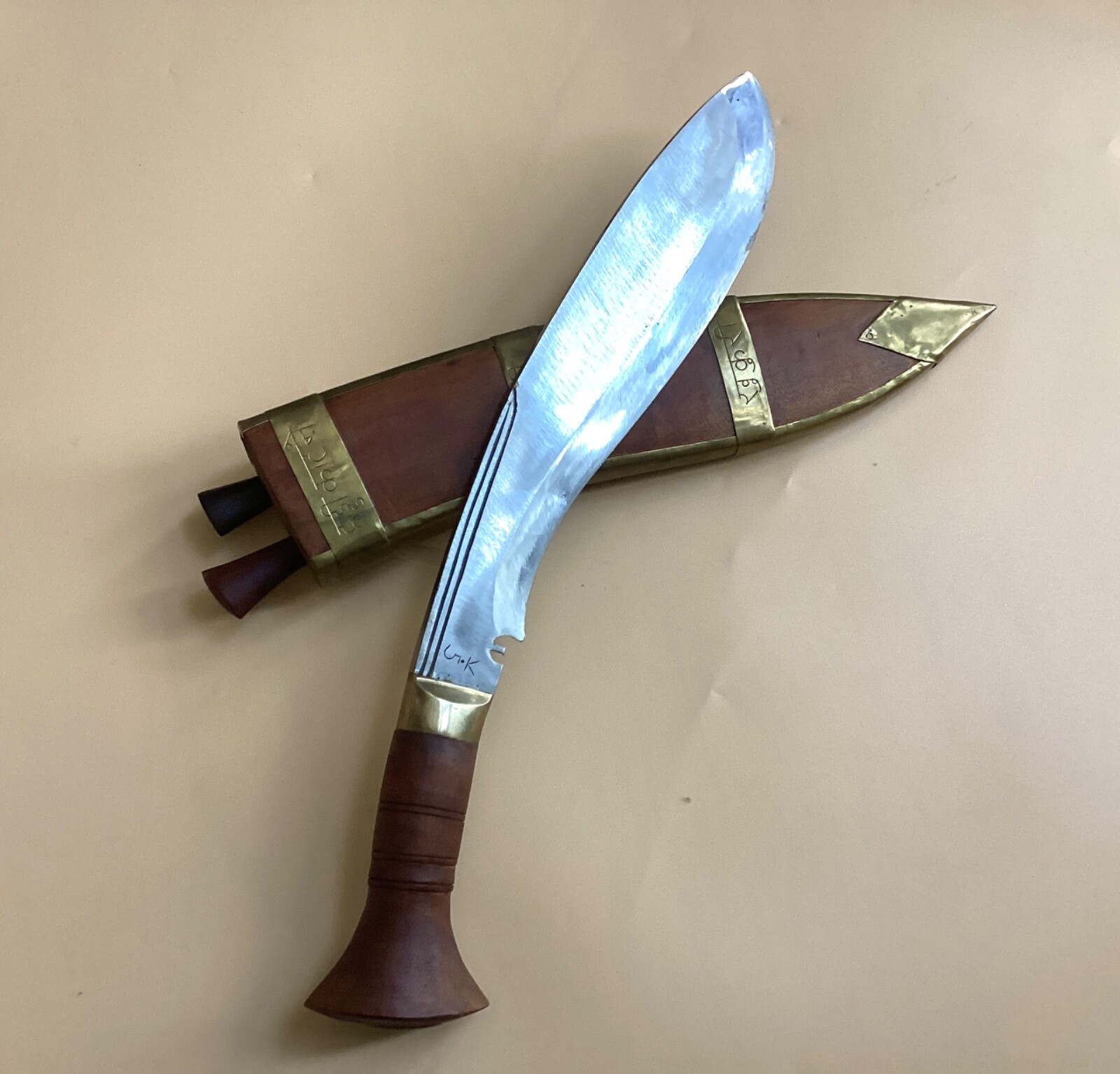 RARE GK Bone Cutter Kukri, Village Khukuri 18 inch Hand Forged Blade Knife.