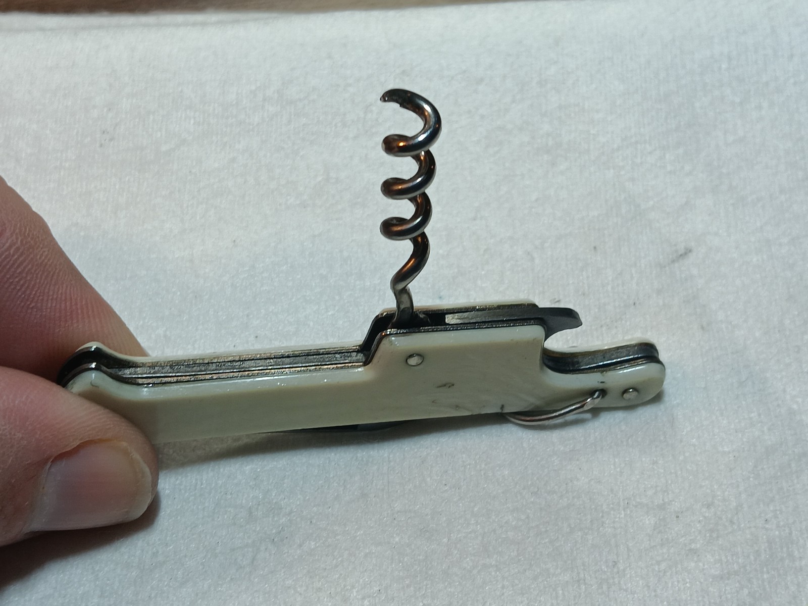 Vintage Pocket Knife USA branded Bartenders Cork Tool Opener Stainless Blade