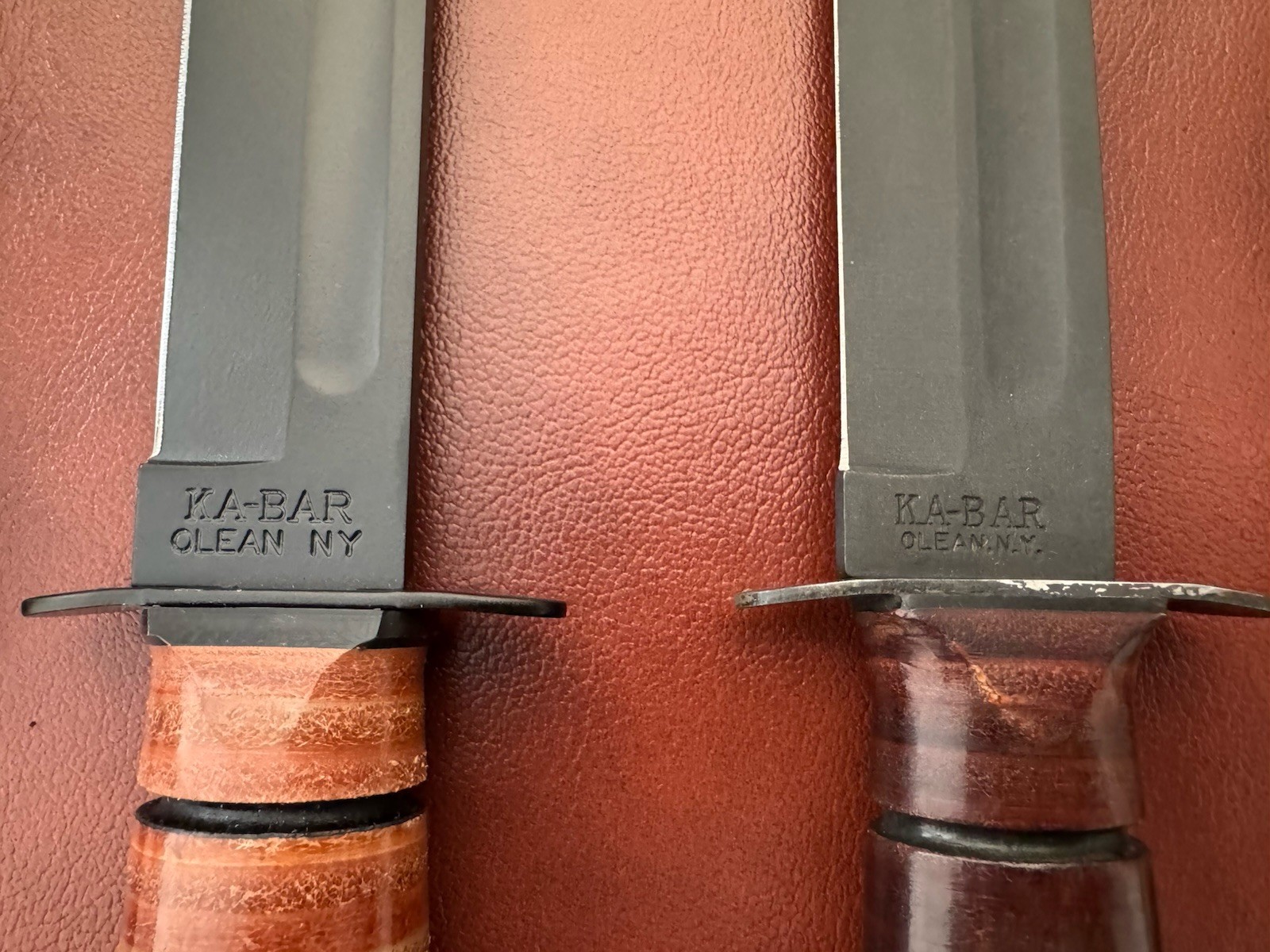 Lot Of 2 Ka-Bar 1217 USMC Fixed Blade Fighting Knives Made In USA