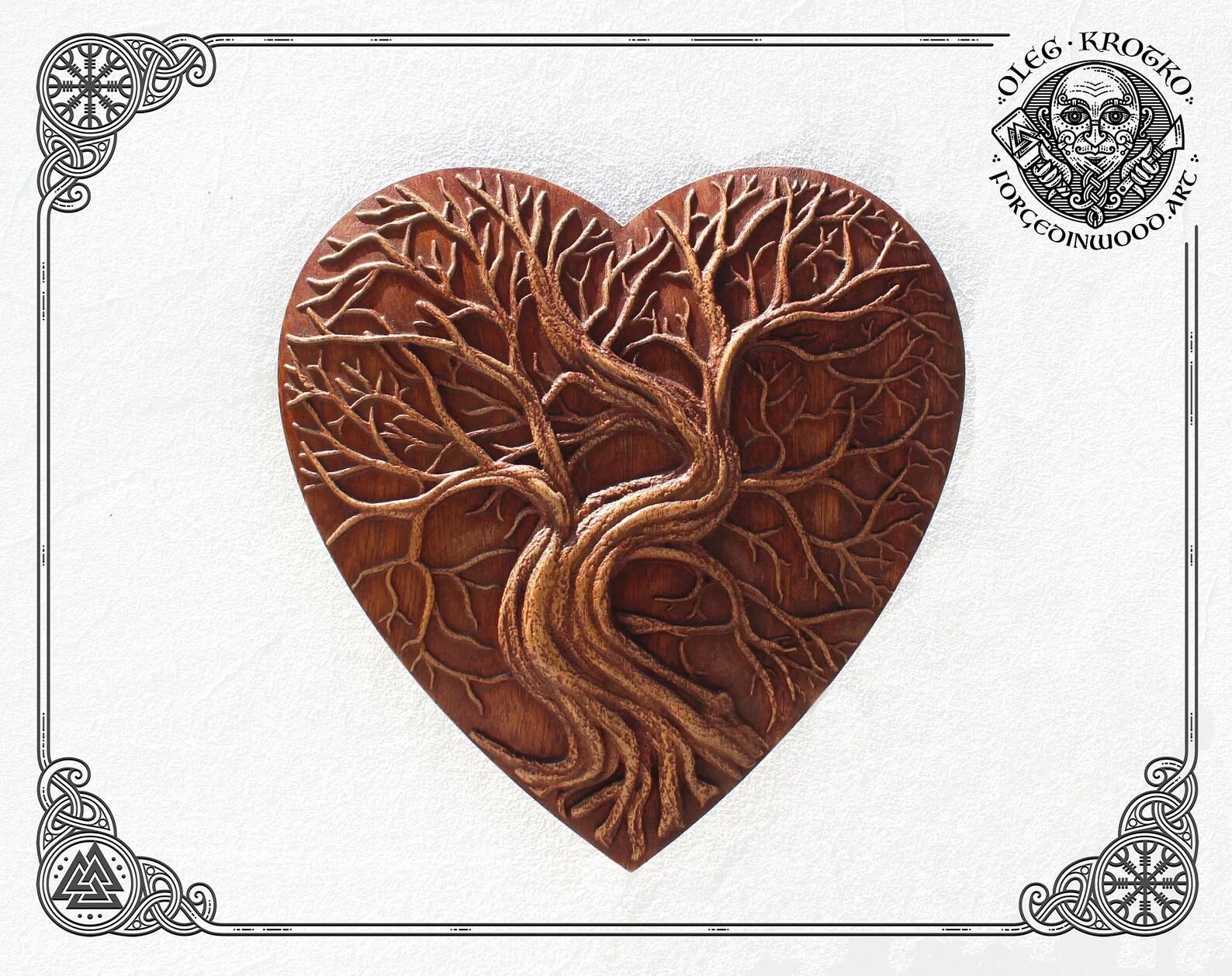 Wooden Carving Picture Yggdrasil, Tree of Life decor, Wooden Home Decor, Norse