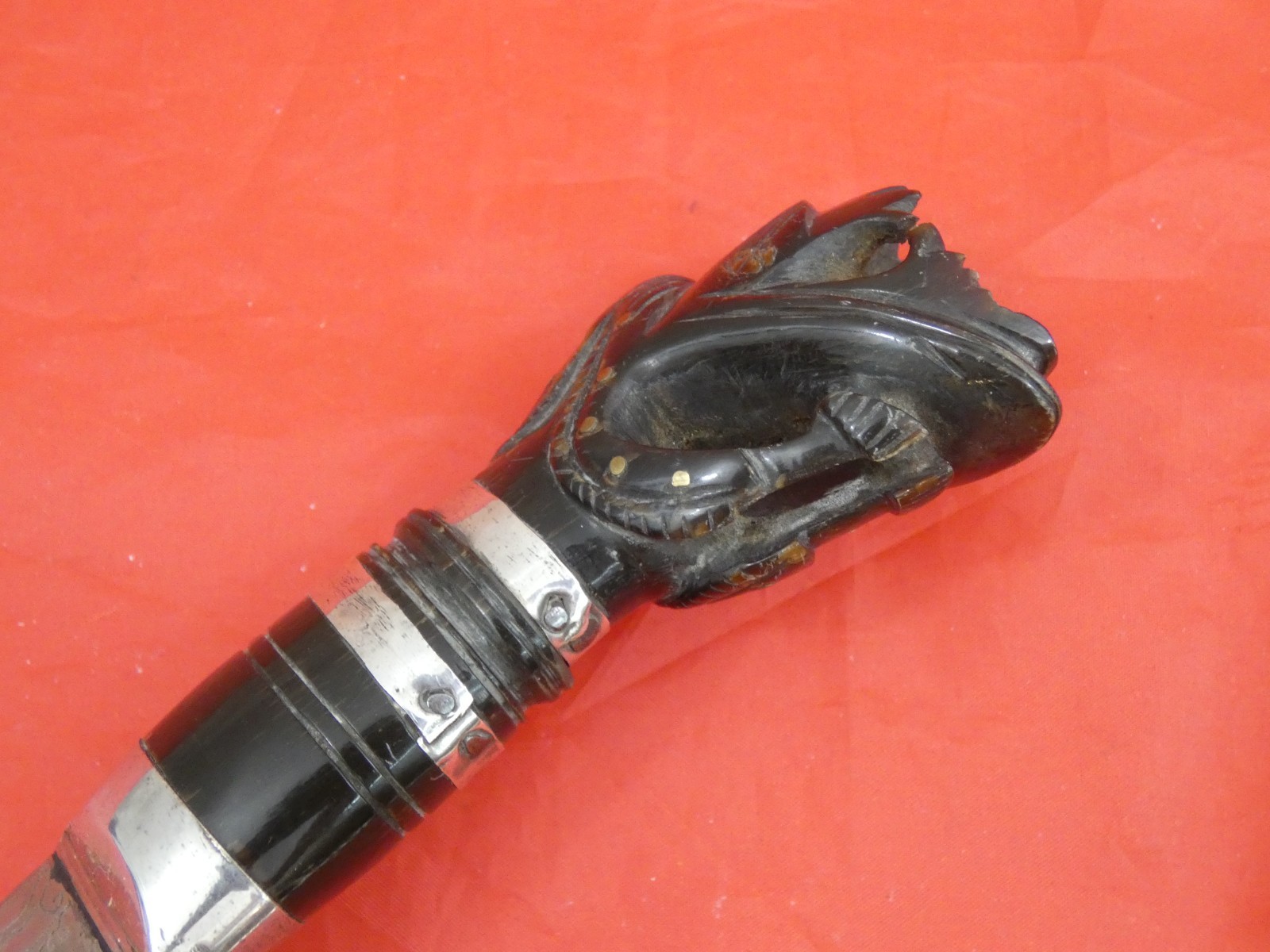 EXCEPTIONAL QUALITY ANTIQUE SILVER MOUNTED KUKRI DAGGER NEPAL INDIA Gurgha Sword