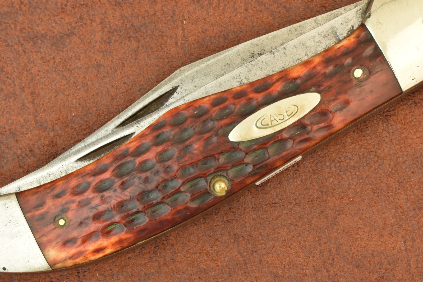 VINTAGE CASE XX 1940-1964 RED BONE JUMBO FOLDING HUNTER KNIFE 6265 SAB (36080)