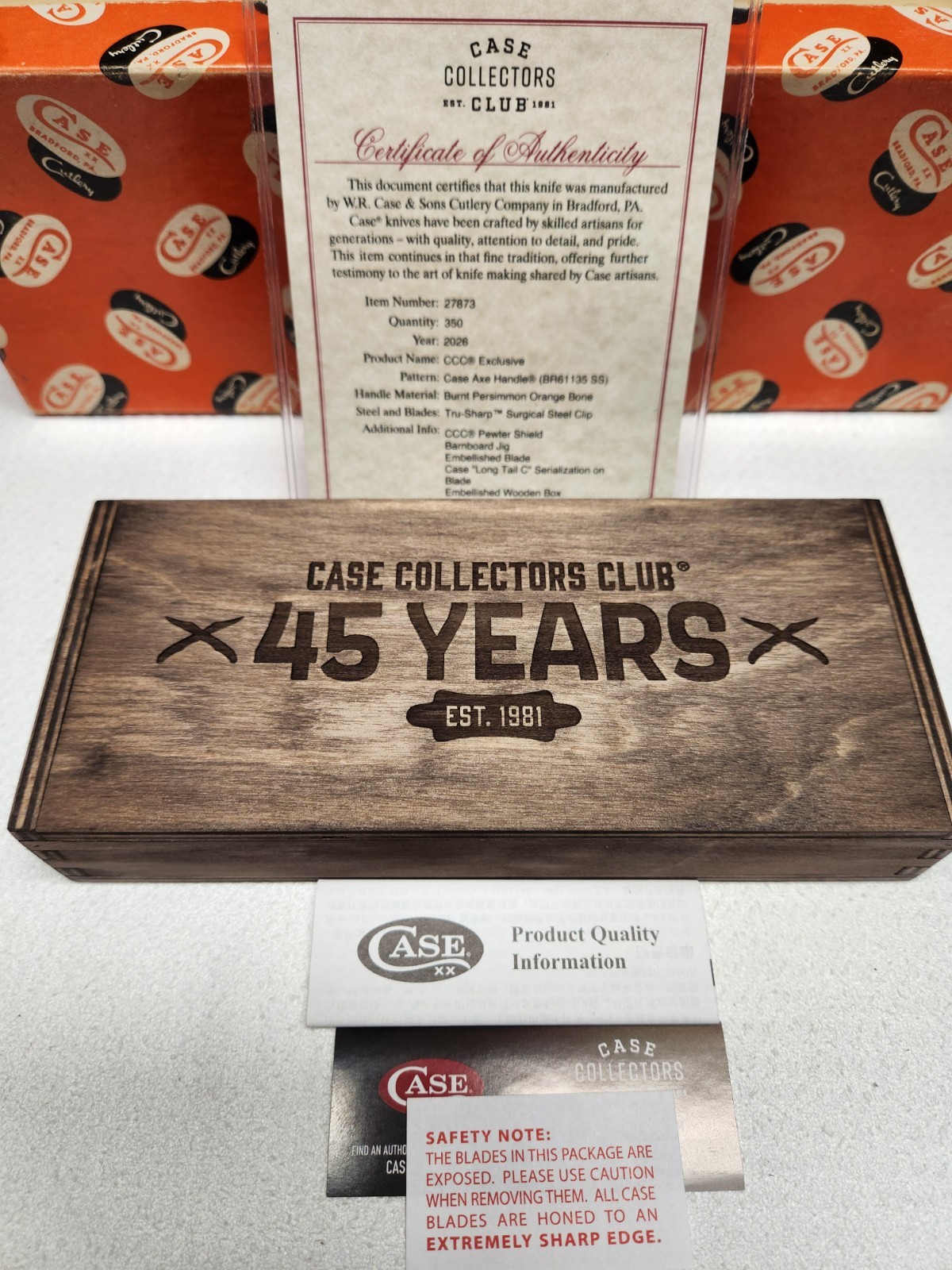 2026 Case Xx Axe CCC Axe Handle Persimmon Bone