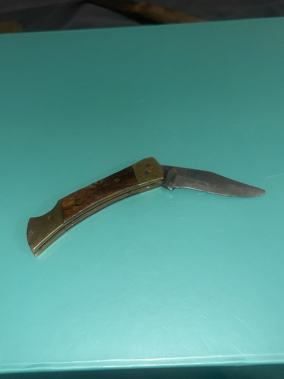 Vintage Wood And Brass Pocket Knife