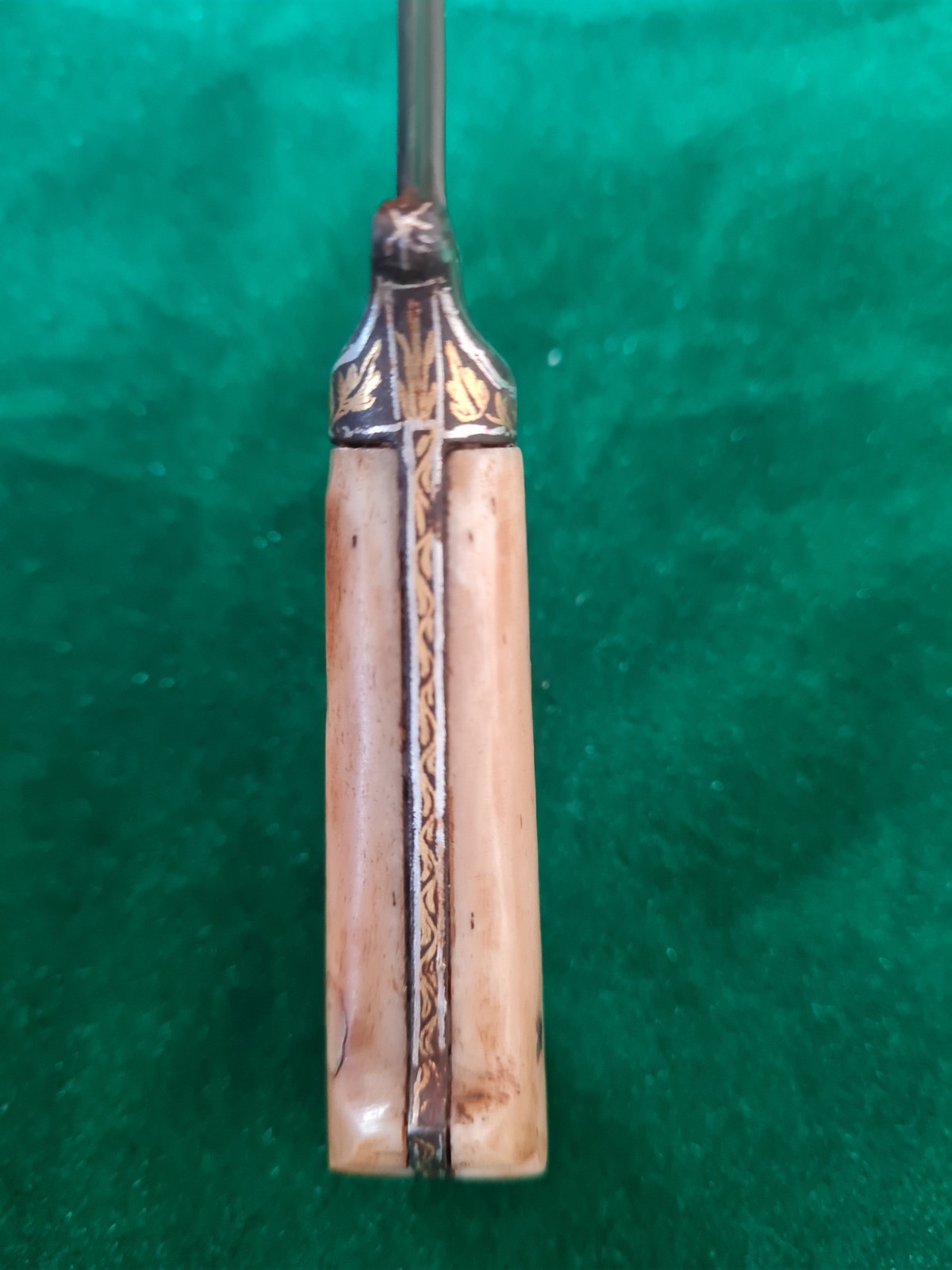 Rare Mughal Sikh tiger tooth wootz Gold damascened Khanda kard KNIFE khanjar
