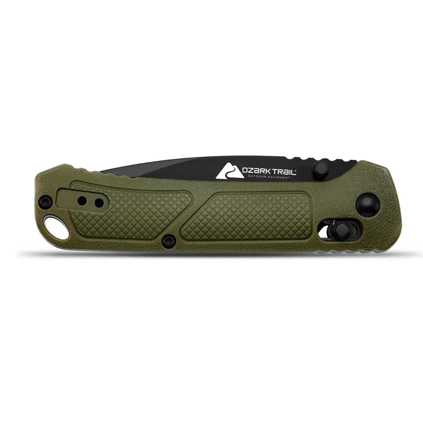 Ozark Trail 7.5 inch Folding Knife,D2 Blade,Ball Bearing,OD Green Handle, Slide