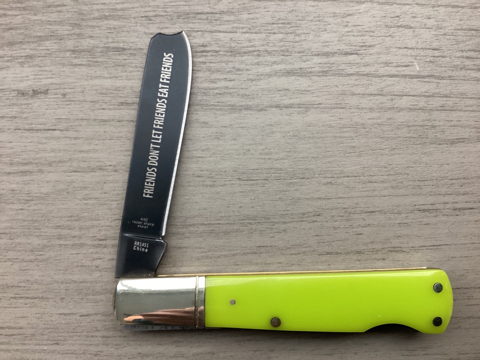 Rough Ryder Zombie Nick RR1451 Razor Pocket Knife Green/Black Single Blade