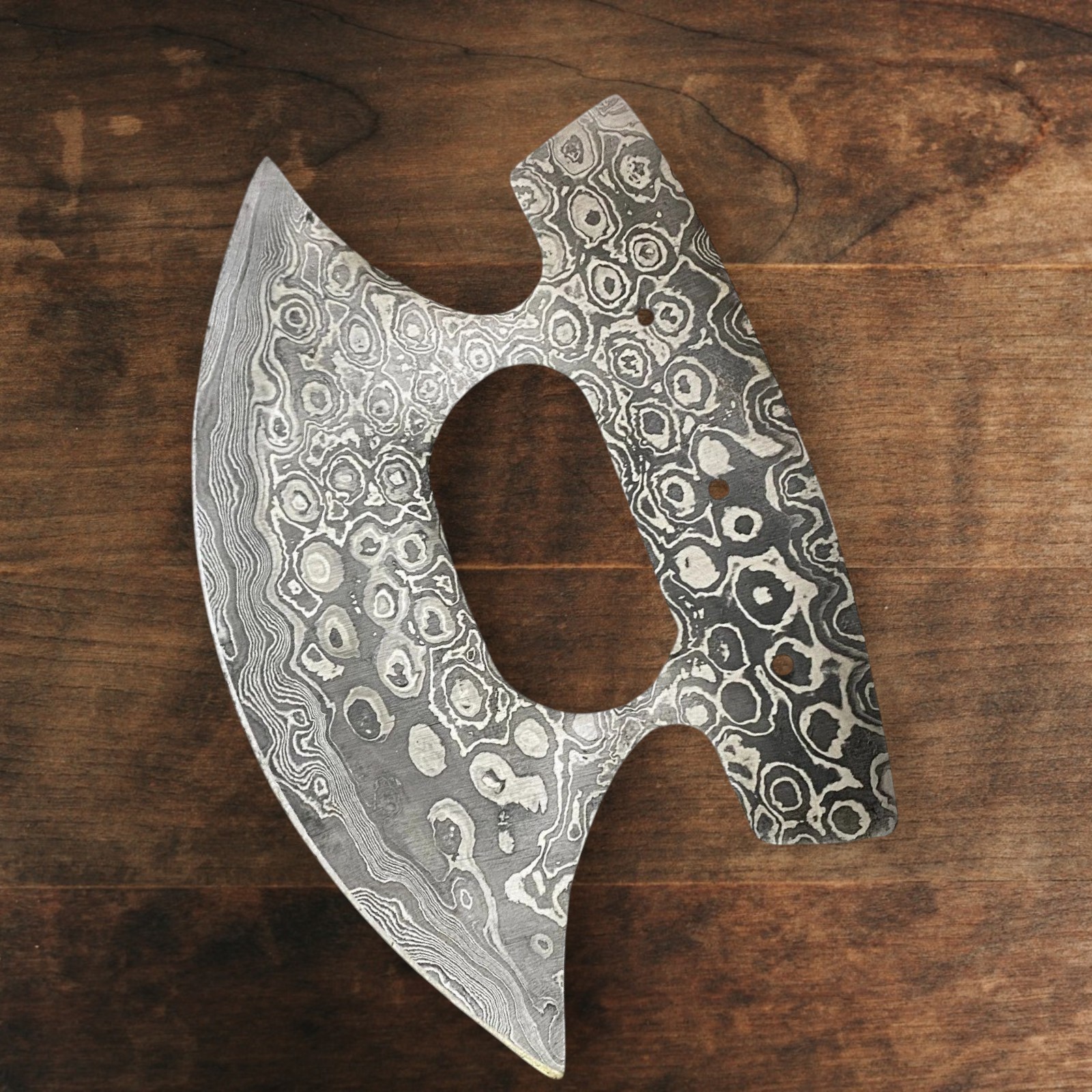 Ulu Blade Blank Damascus Steel Alaskan Skinner Knife Making DIY Project 7.5 Inch