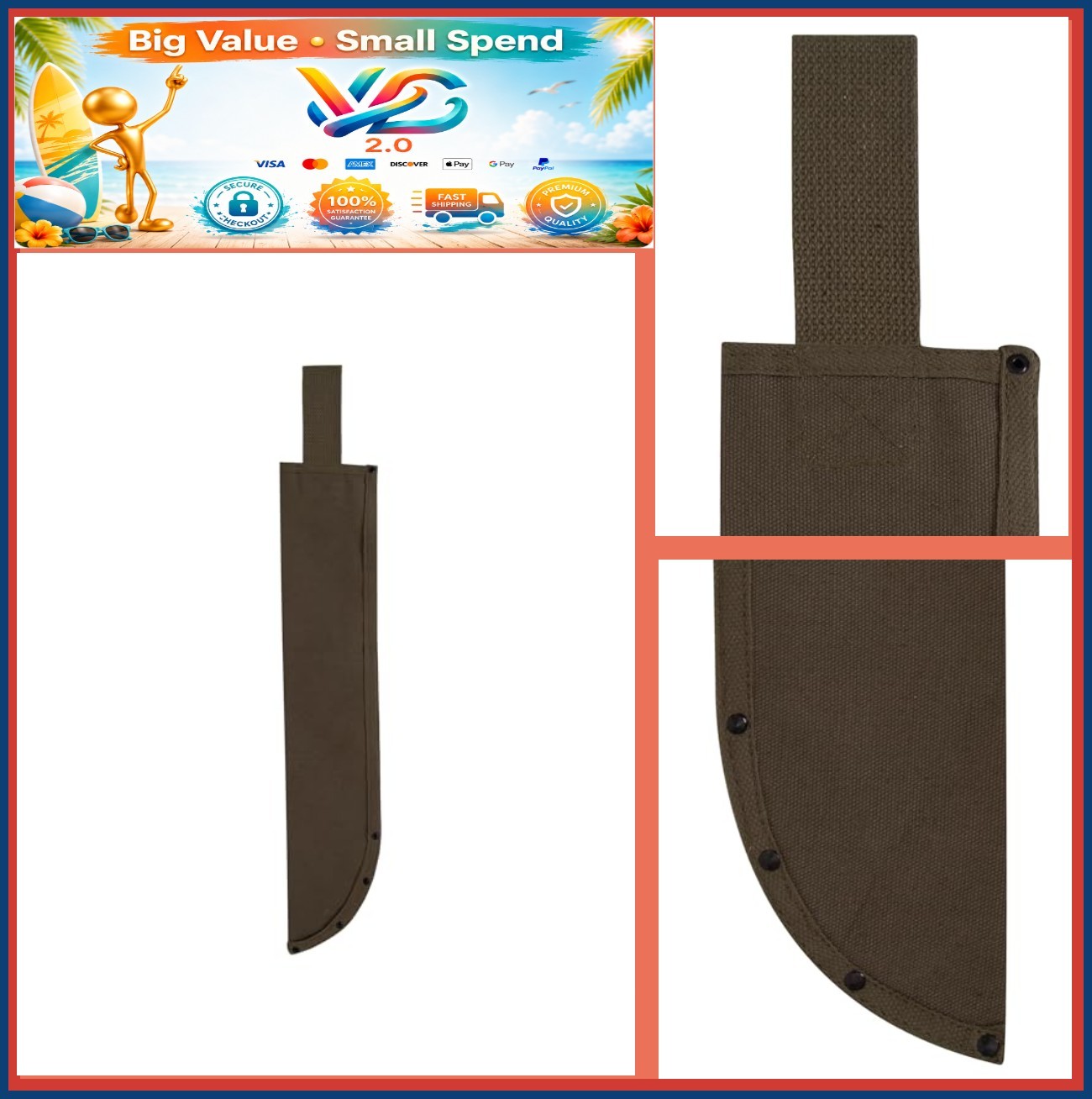 Canvas Machete Sheath 18 Inch Military Tactical Survival Durable Ambidextrous