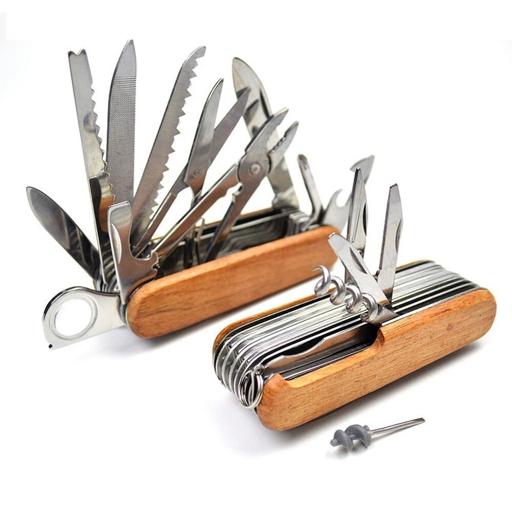 Swiss / Navy Style Pocket Knife Multi Tool Red, Black, Brown