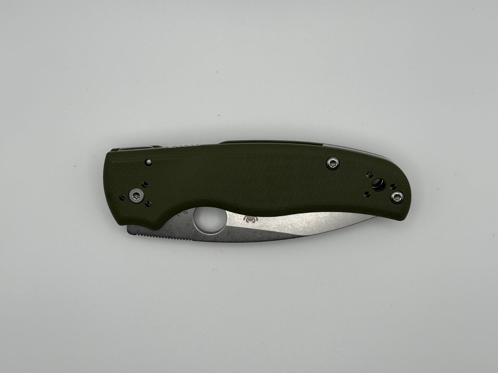 Spyderco Shaman M390 C229 Olive Green Folding Knives FACTORY SECOND NEW