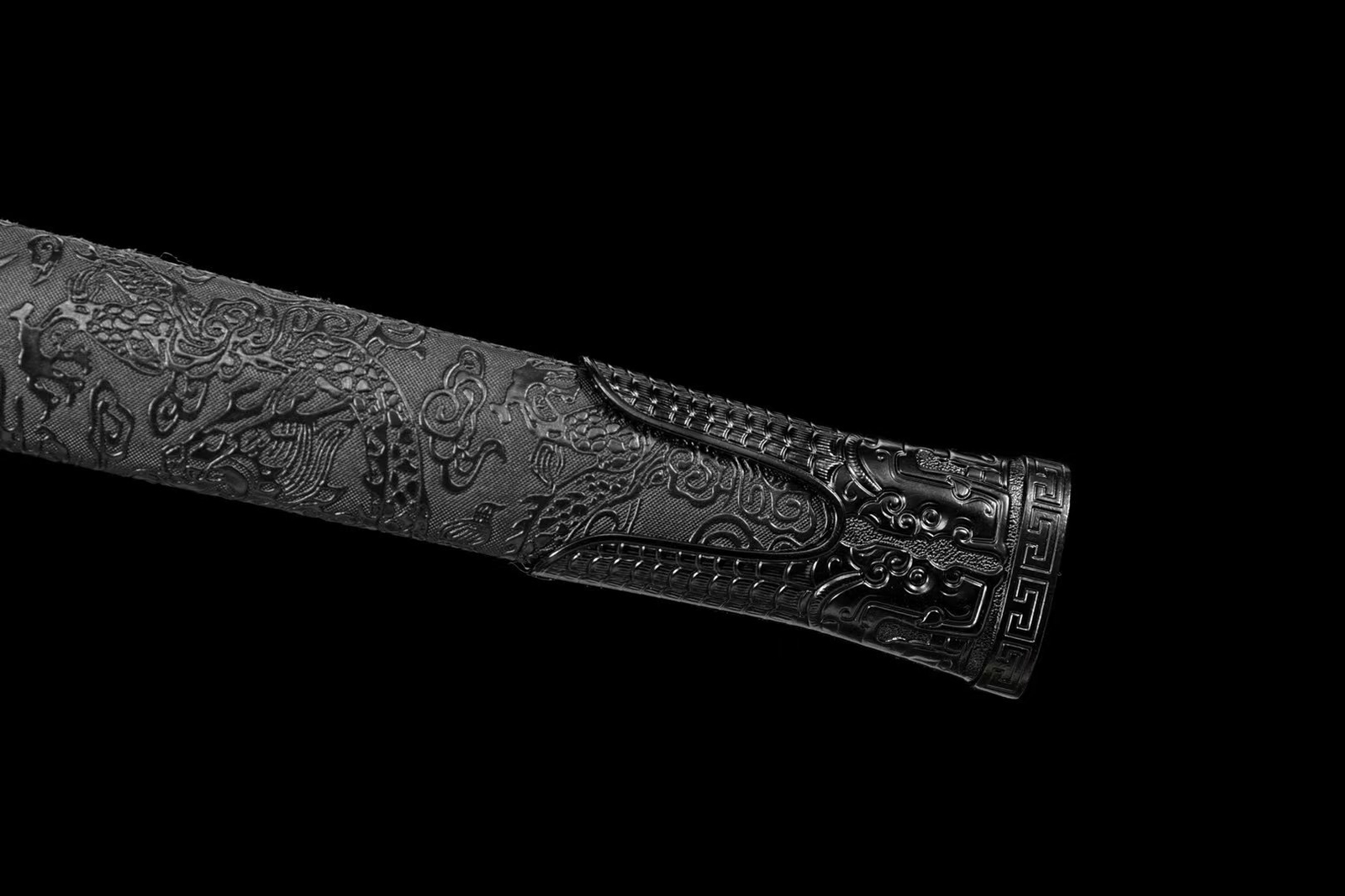 43»Black Dragon Chinese Han Dynasty Jian 1095 Steel Double Edge Straight Sword