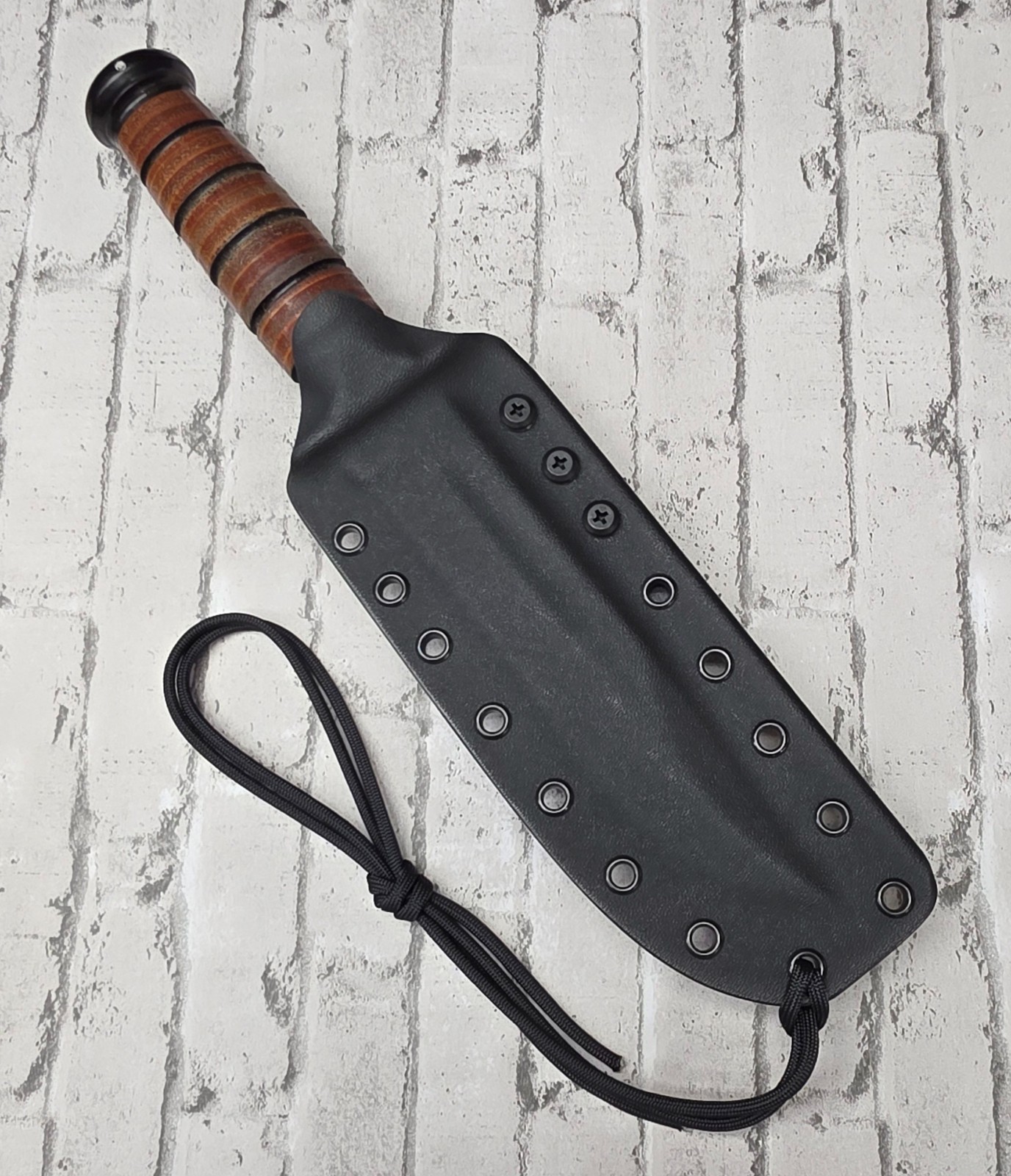 KYDEX SHEATH for KA-BAR 1217 USMC FIGHTING KNIFE, BELT CLIP, HAND MADE, KAKY492