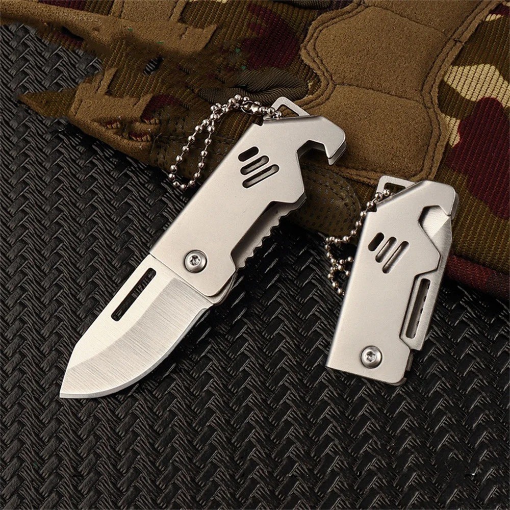 Mini EDC Foldable Pocket Knife Keychain Survival Tool Bottle Opener || US SELLER