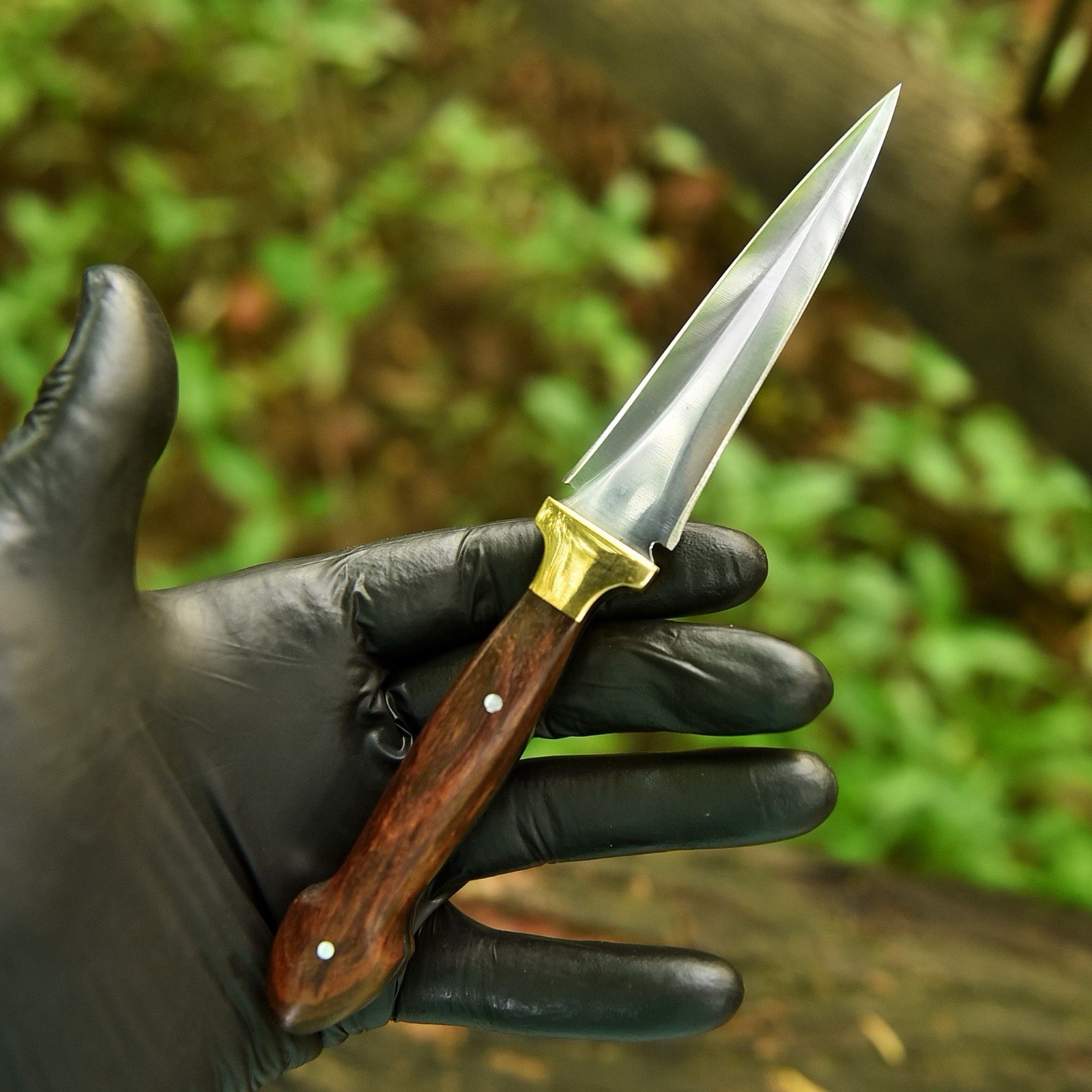 Double-Edged Military Dagger boot Knife Hunting Camel bone handle